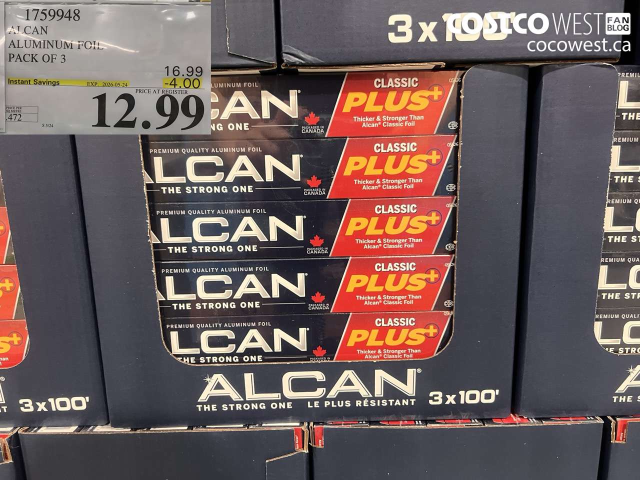 1759948 ALCAN ALUMINUM FOIL PACK OF 3 ($4.00 INSTANT SAVINGS EXPIRES ON 2026-05-24) $12.99