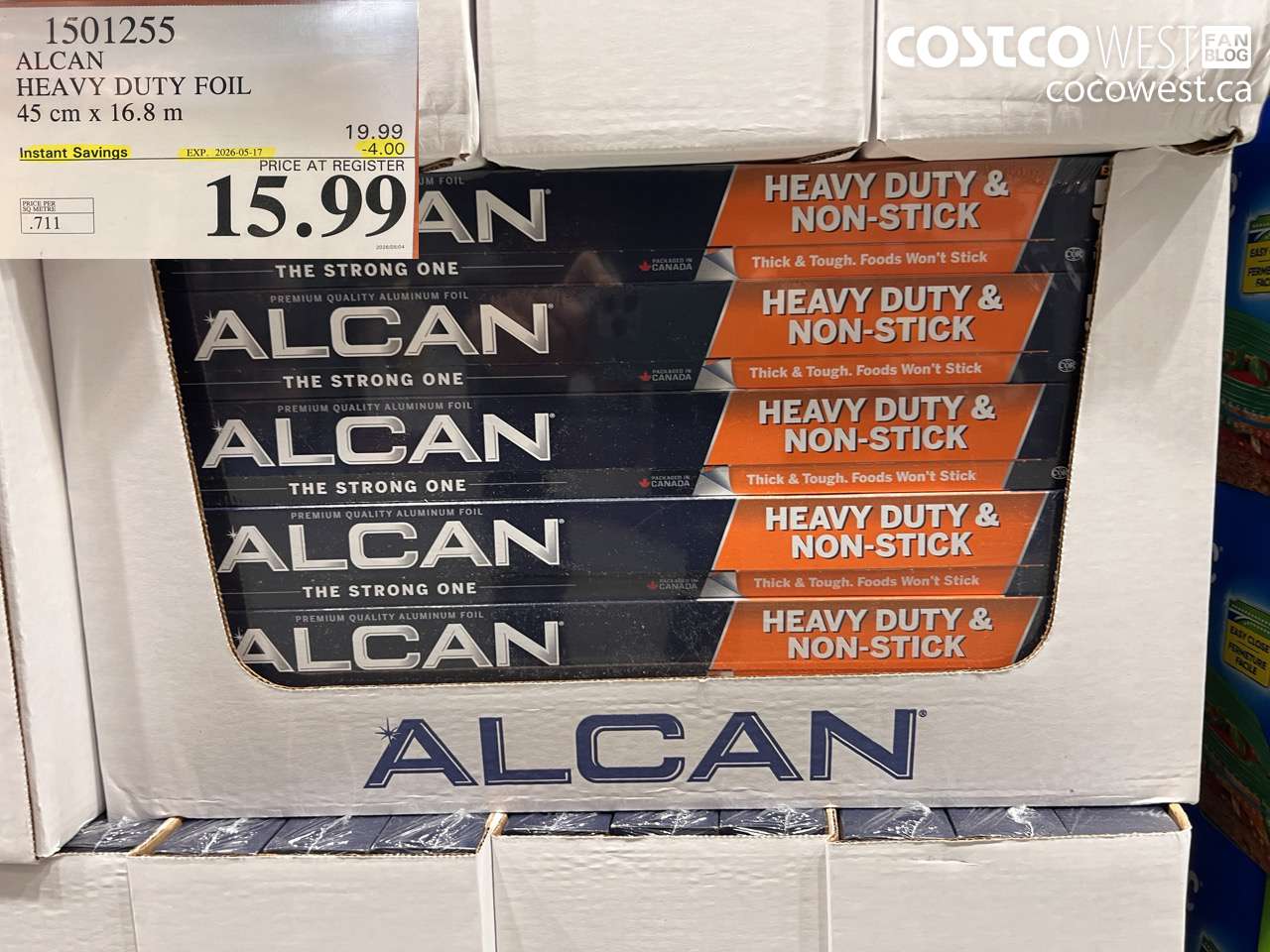 1501255 ALCAN HEAVY DUTY FOIL 45 CM X 16.8 M ($4.00 INSTANT SAVINGS EXPIRES ON 2026-05-17) $15.99