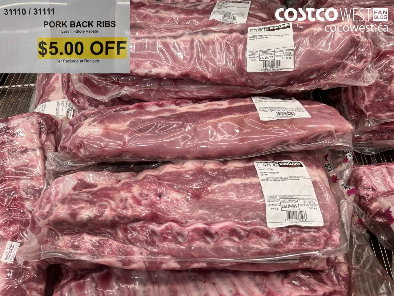 31110 (ALSO 31111) PORK BACK RIBS ($5.00 INSTANT SAVINGS)