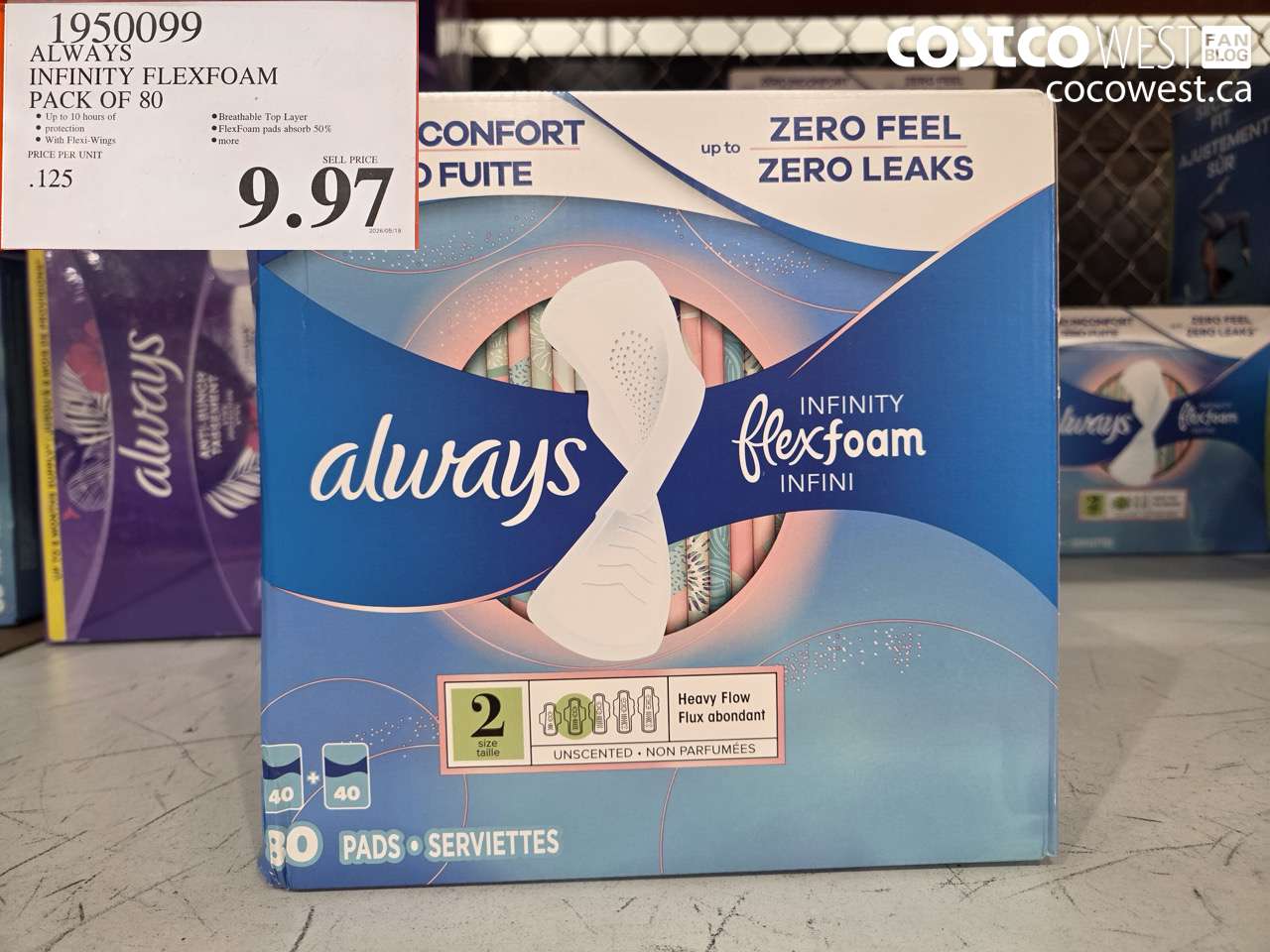 1950099 ALWAYS INFINITY FLEXFOAM PACK OF 80 $9.97