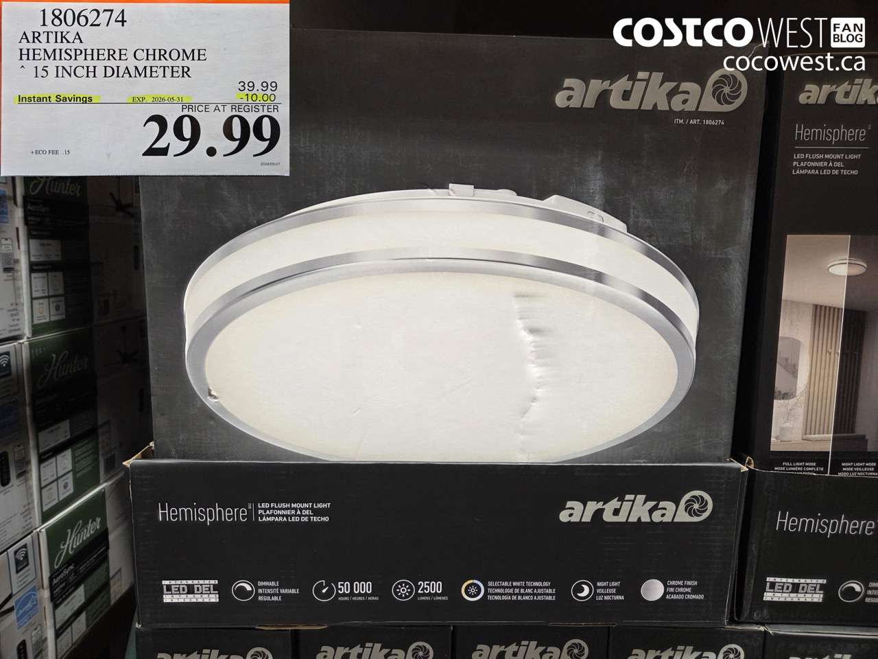 1806274 ARTIKA HEMISPHERE CHROME 15 INCH DIAMETER ($10.00 INSTANT SAVINGS EXPIRES ON 2026-05-31) $29.99