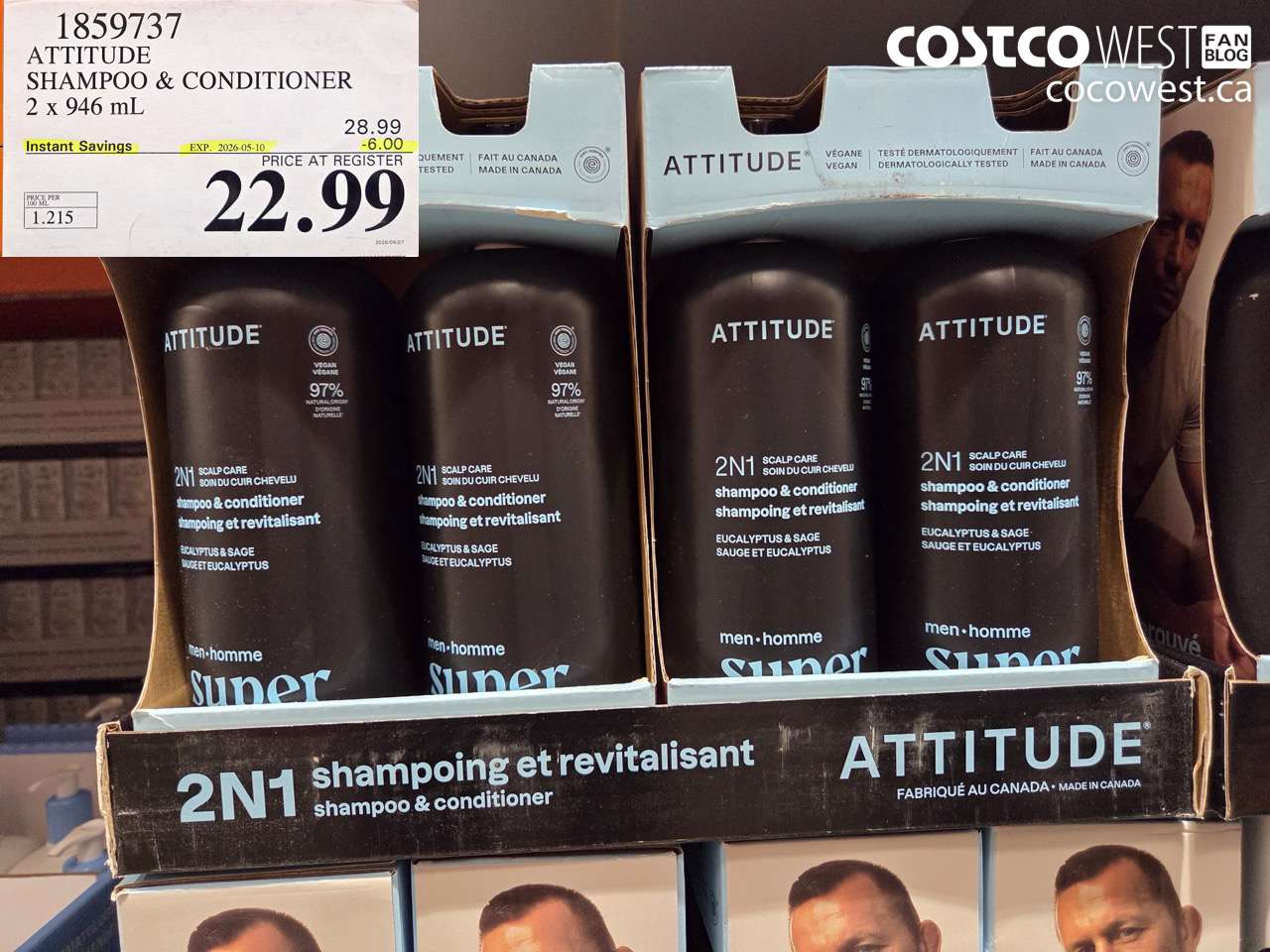 1859737 ATTITUDE SHAMPOO & CONDITIONER 2 X 946 ML ($6.00 INSTANT SAVINGS EXPIRES ON 2026-05-10) $22.99
