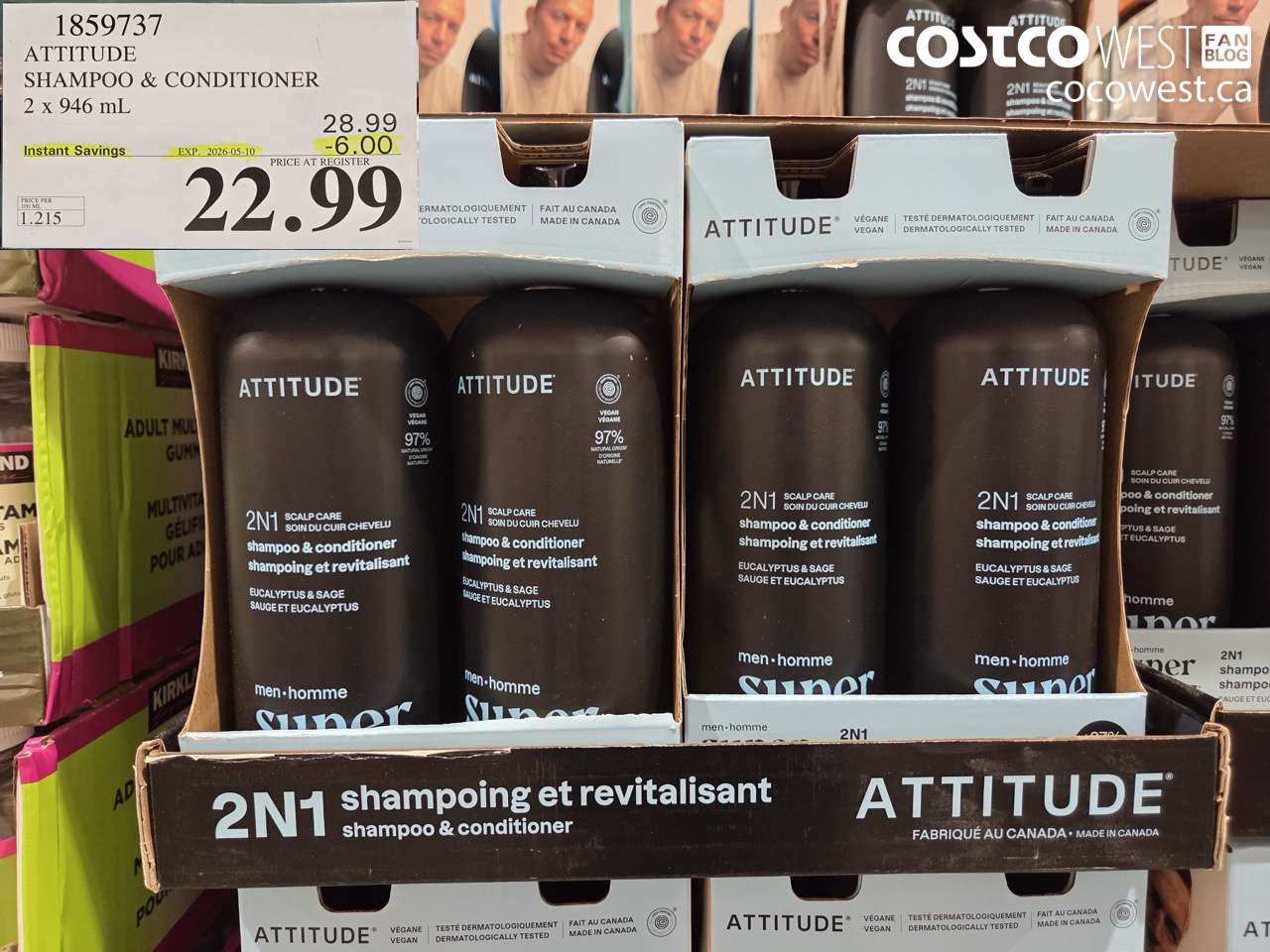 1859737 ATTITUDE SHAMPOO & CONDITIONER 2 X 946 ML ($6.00 INSTANT SAVINGS EXPIRES ON 2026-05-10) $22.99