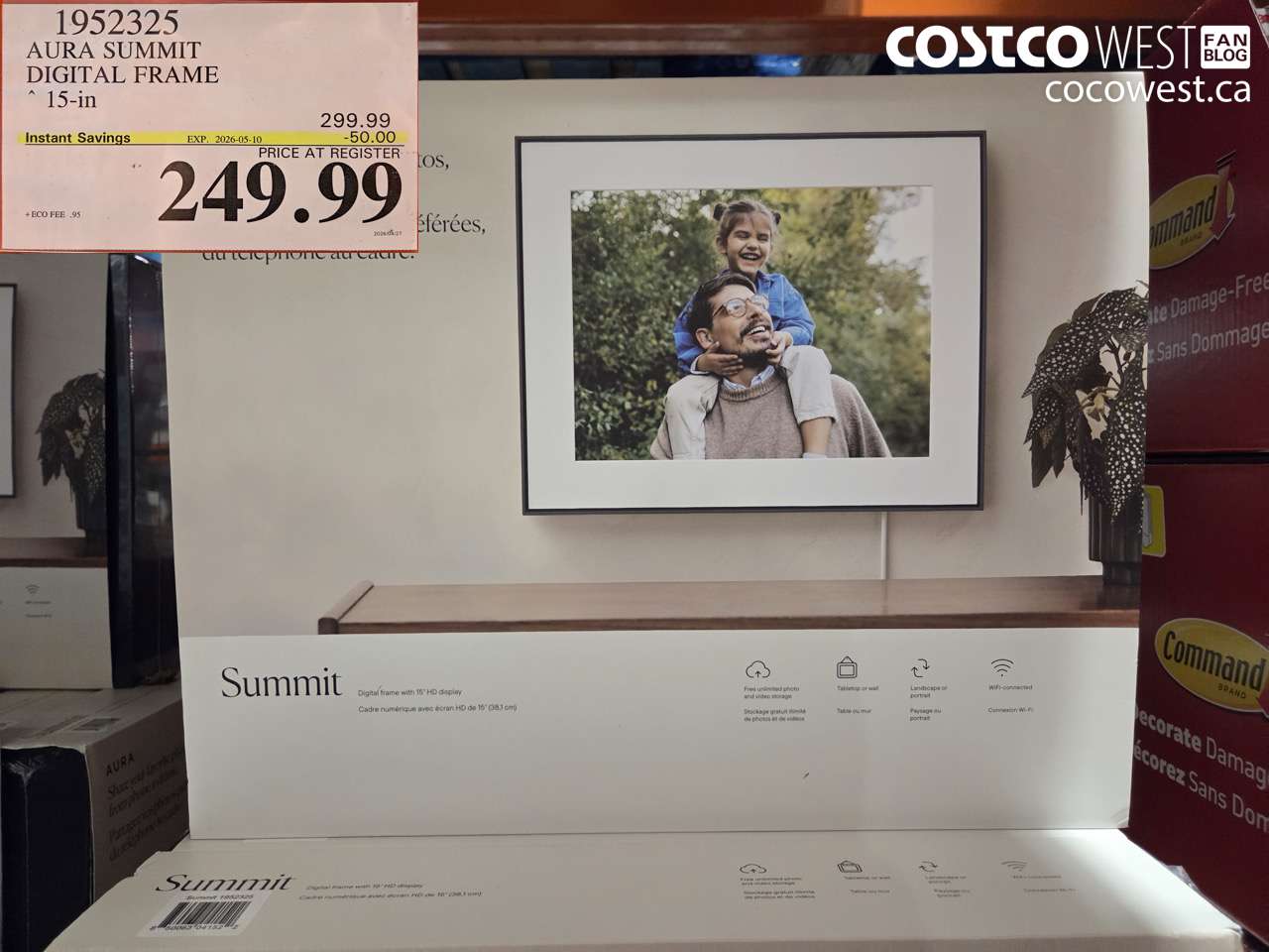 1952325 AURA SUMMIT DIGITAL FRAME 15-IN ($50.00 INSTANT SAVINGS EXPIRES ON 2026-05-10) $249.99