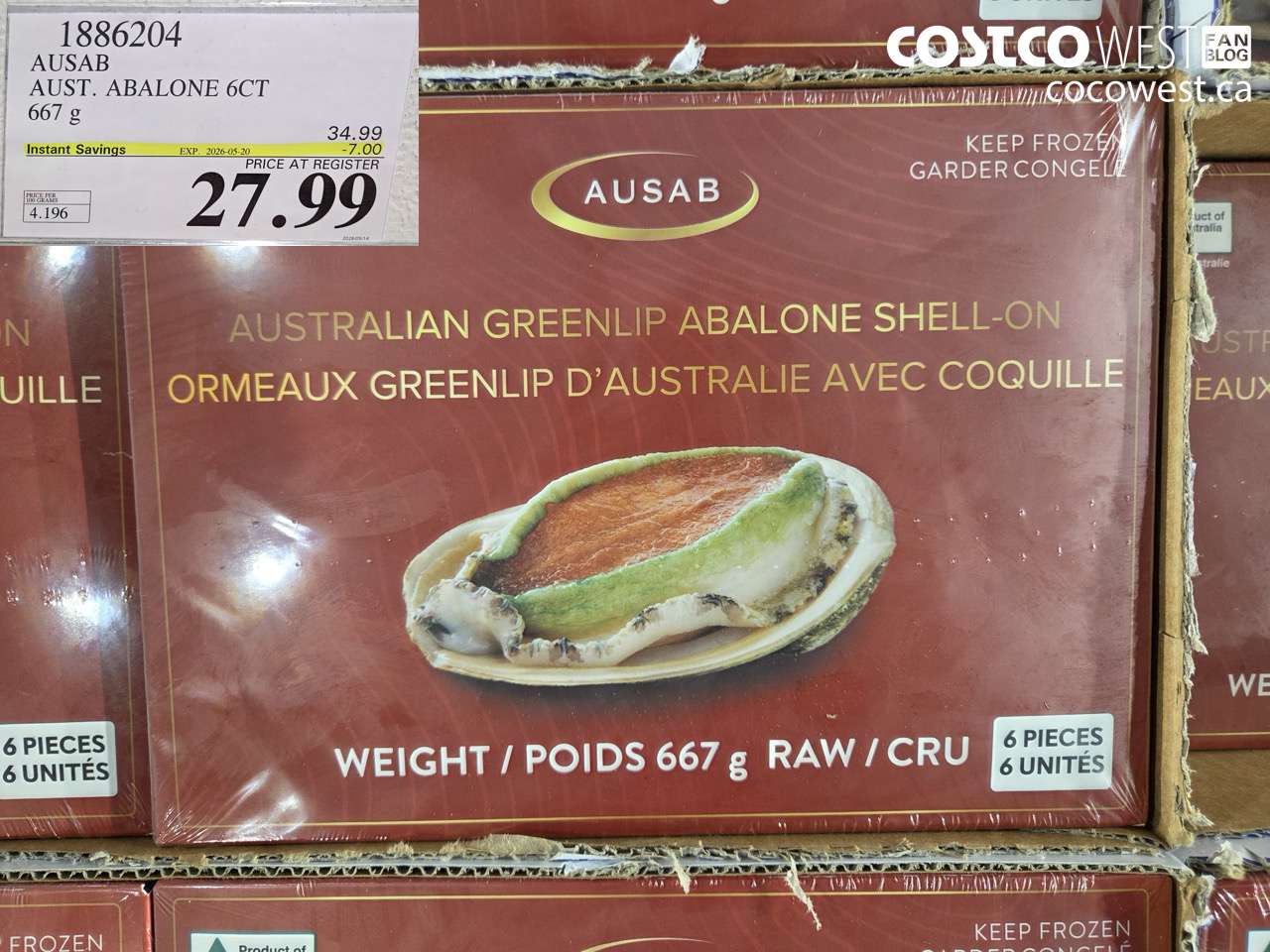 1886204 AUSAB AUST. ABALONE 6CT 667 G ($7.00 INSTANT SAVINGS EXPIRES ON 2026-05-20) $27.99