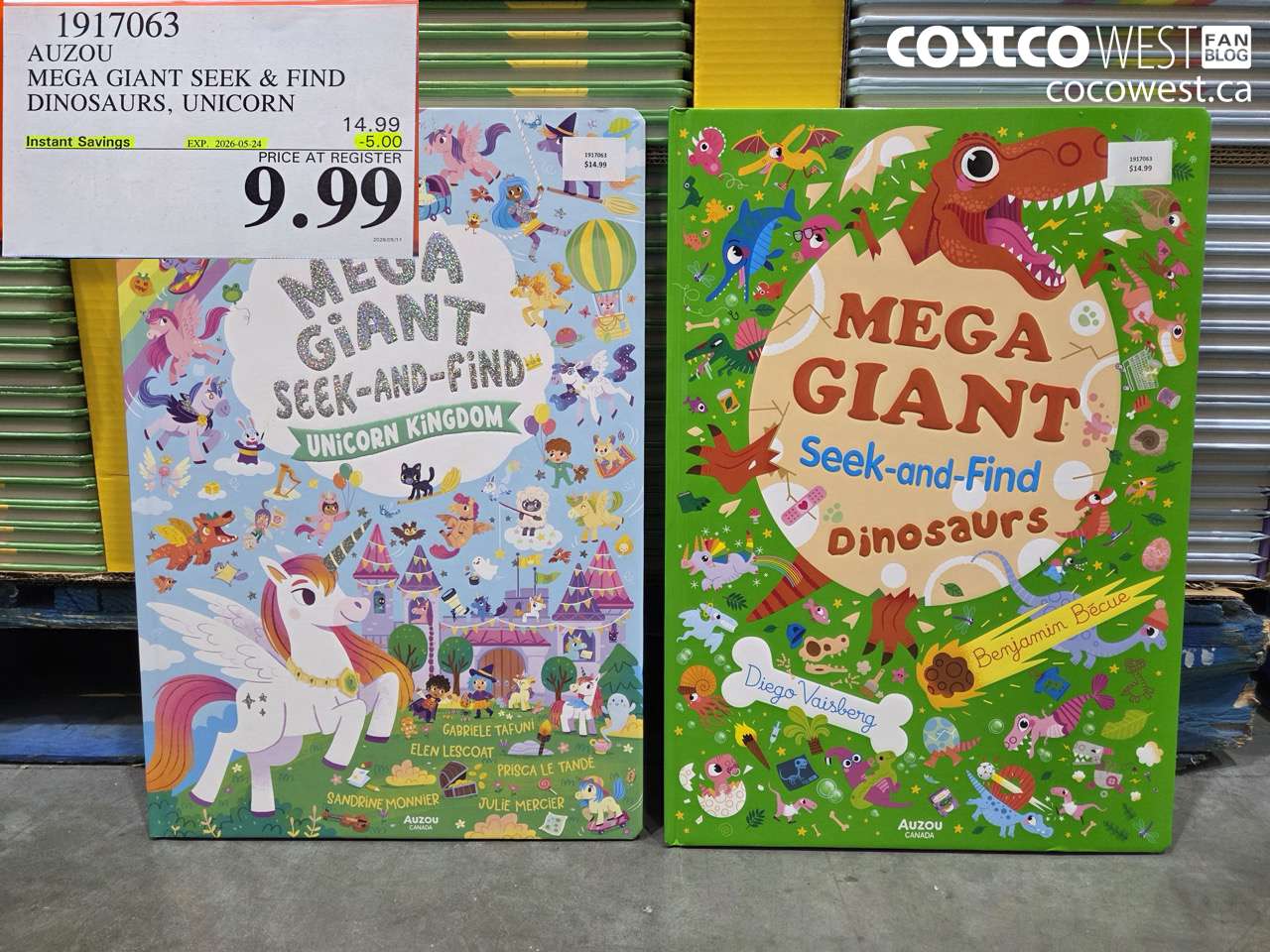 1917063 AUZOU MEGA GIANT SEEK & FIND DINOSAURS, UNICORN ($5.00 INSTANT SAVINGS EXPIRES ON 2026-05-24) $9.99