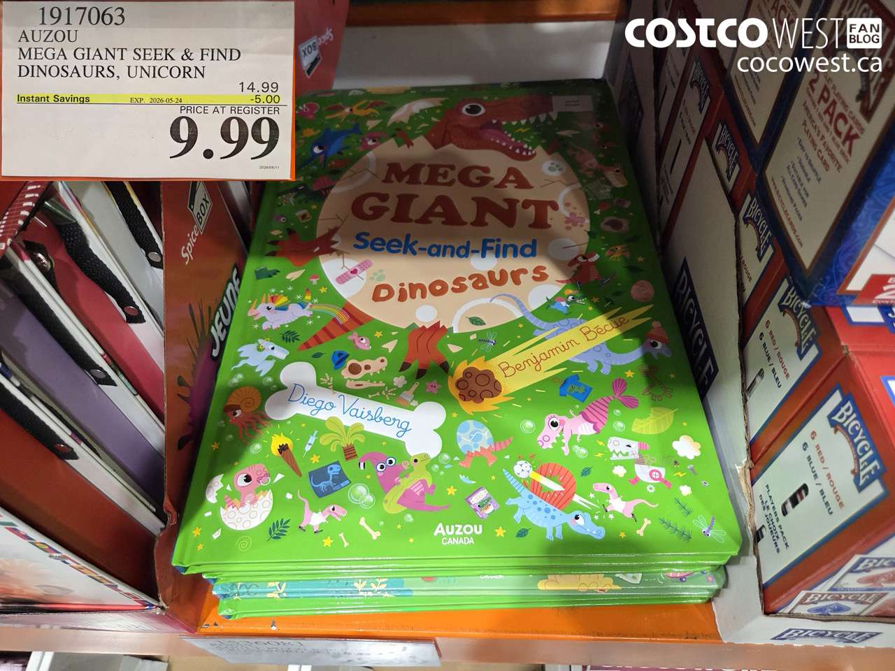 1917063 AUZOU MEGA GIANT SEEK & FIND DINOSAURS, UNICORN ($5.00 INSTANT SAVINGS EXPIRES ON 2026-05-24) $9.99