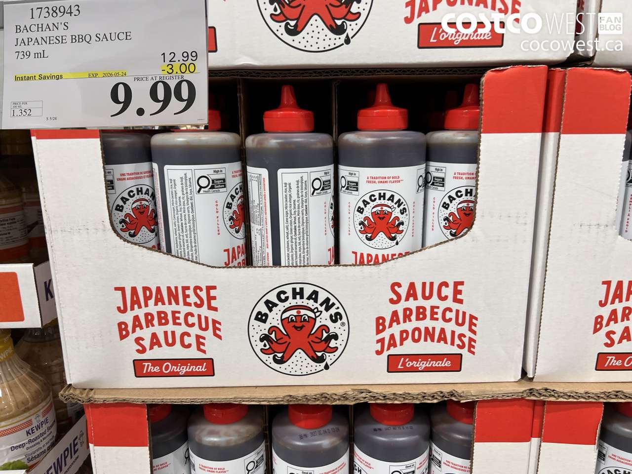 1738943 BACHAN'S JAPANESE BBQ SAUCE 739 ML ($3.00 INSTANT SAVINGS EXPIRES ON 2026-05-24) $9.99
