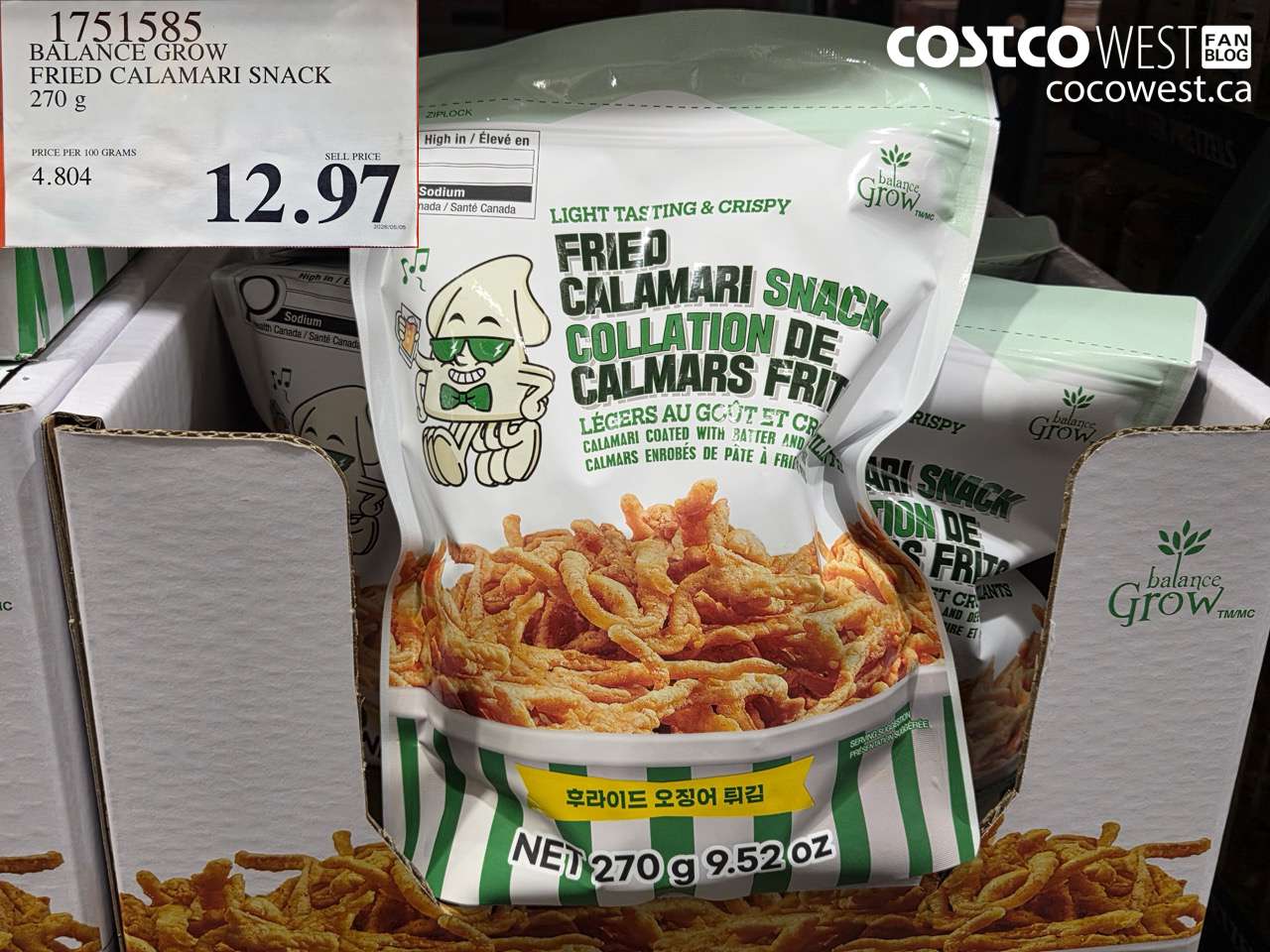 1751585 BALANCE GROW FRIED CALAMARI SNACK 270 G $12.97