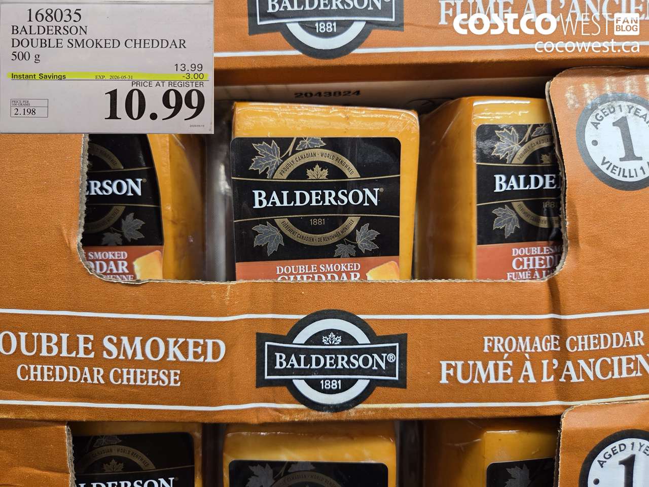 168035 BALDERSON DOUBLE SMOKED CHEDDAR 500 G ($3.00 INSTANT SAVINGS EXPIRES ON 2026-05-31) $10.99