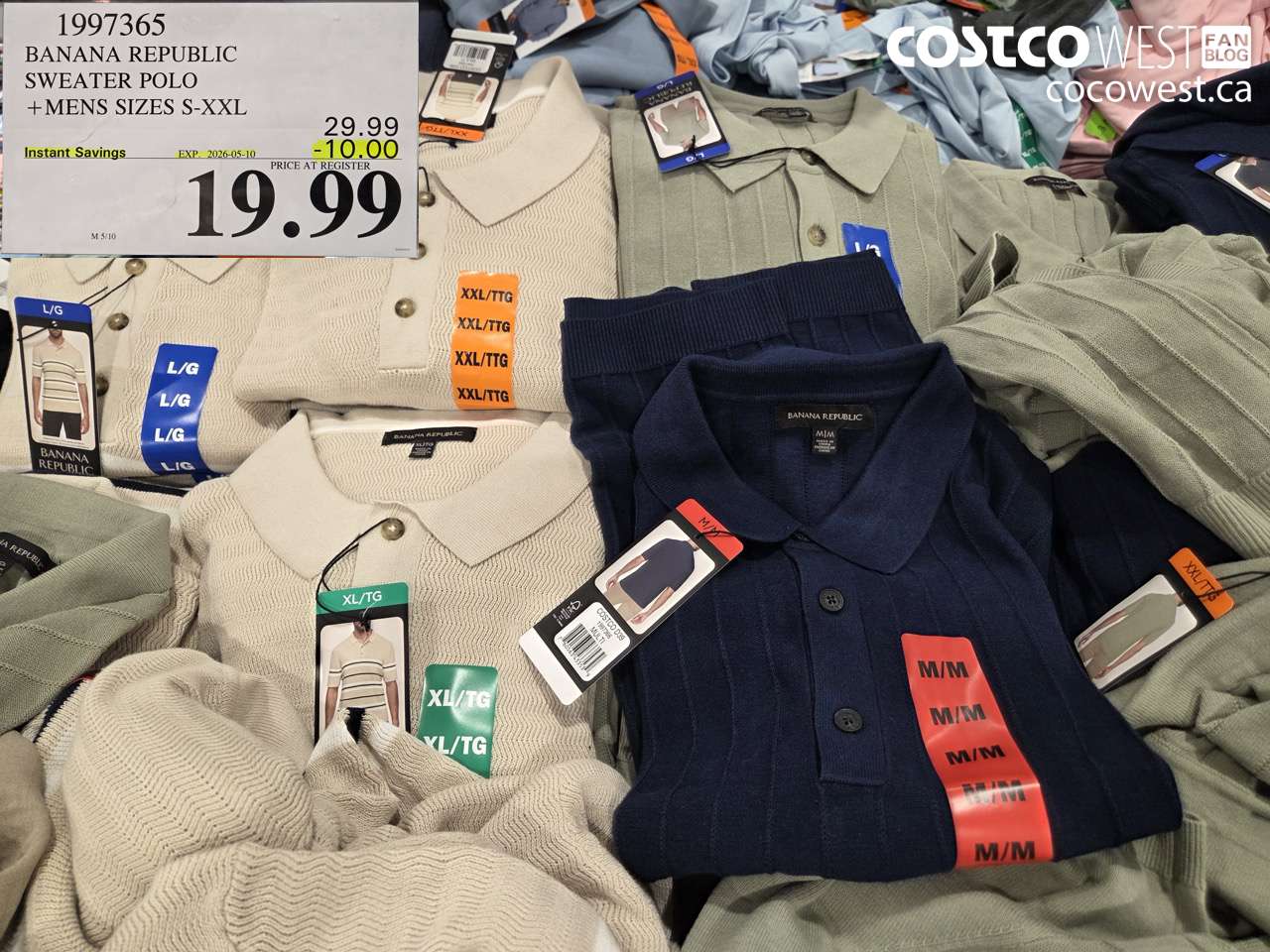 1997365 BANANA REPUBLIC SWEATER POLO MENS SIZES S-XXL ($10.00 INSTANT SAVINGS EXPIRES ON 2026-05-10) $19.99