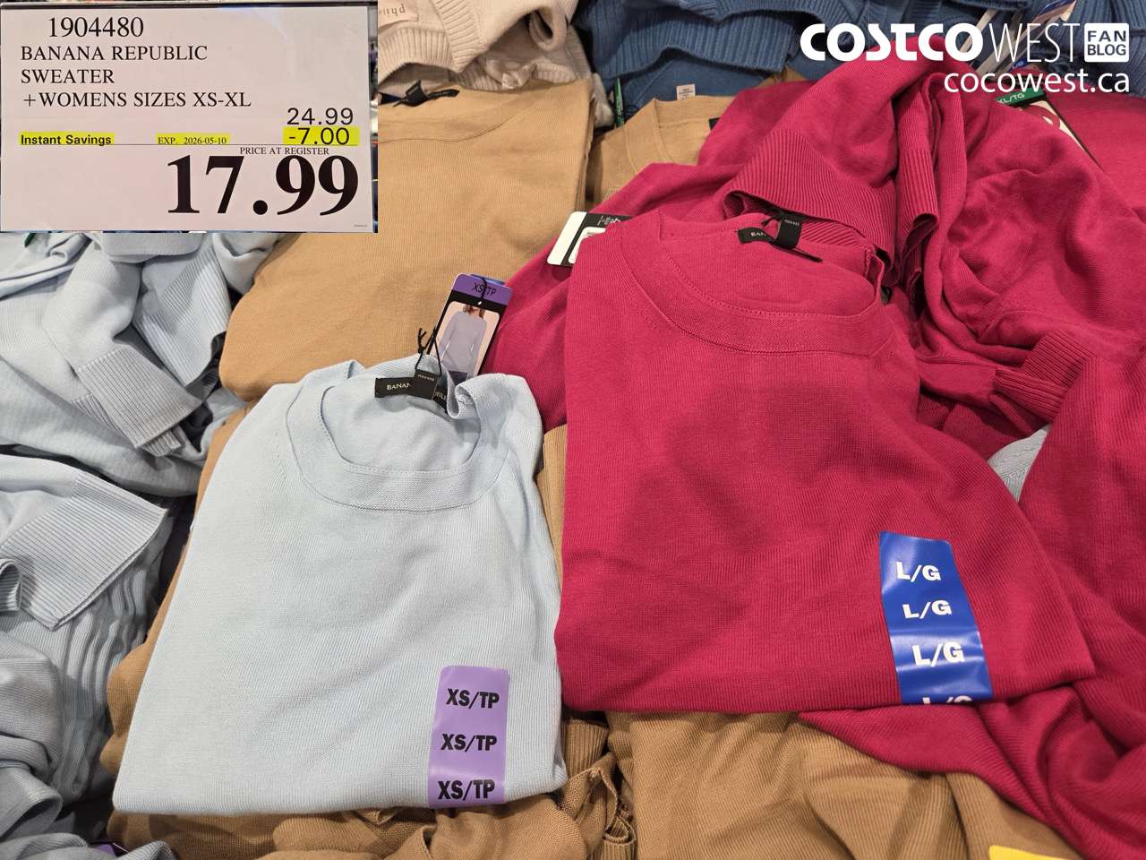 1904480 BANANA REPUBLIC SWEATER + WOMENS SIZES XS-XL ($7.00 INSTANT SAVINGS EXPIRES ON 2026-05-10) $17.99