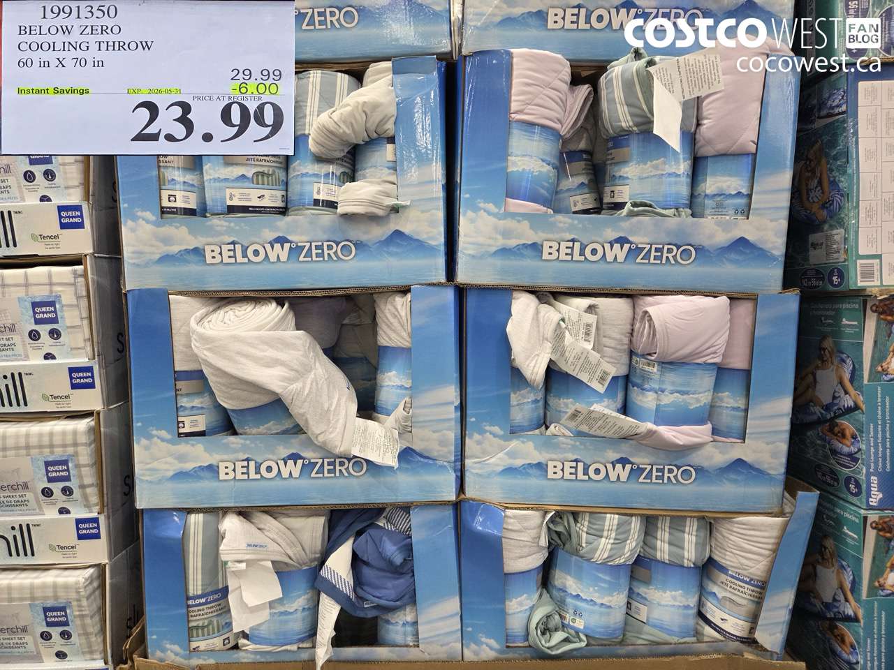 1991350 BELOW ZERO COOLING THROW 60 IN X 70 IN ($6.00 INSTANT SAVINGS EXPIRES ON 2026-05-31) $23.99