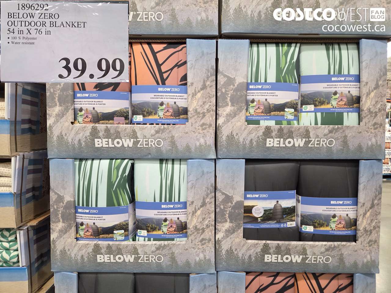 1896292 BELOW ZERO OUTDOOR BLANKET 54 IN X 76 IN $39.99
