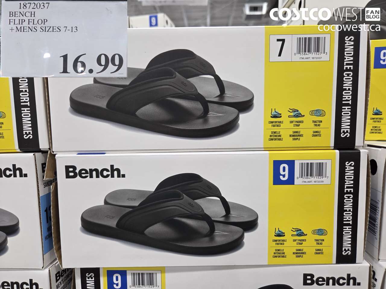1872037 BENCH FLIP FLOP + MENS SIZES 7-13 $16.99