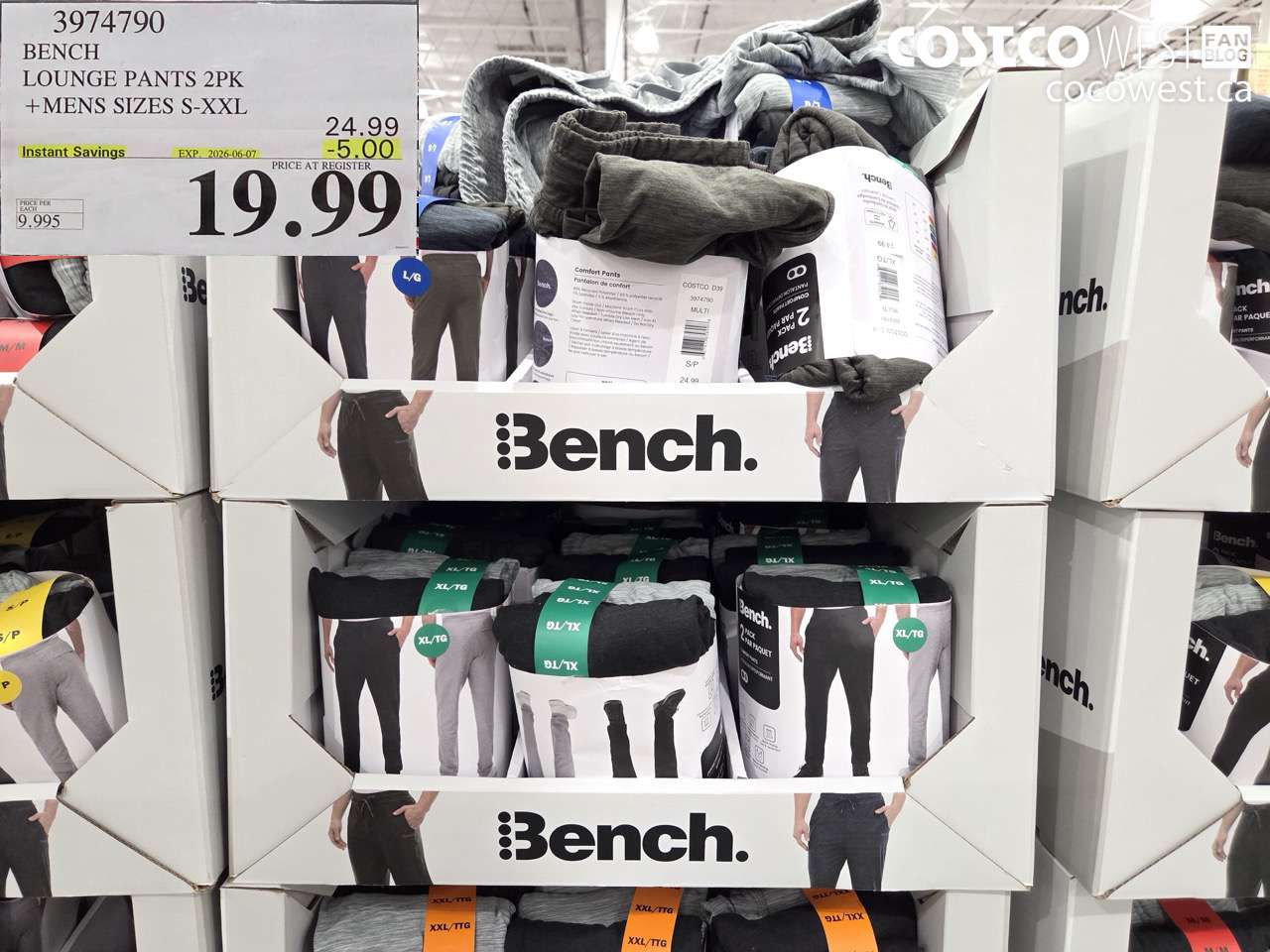 3974790 BENCH LOUNGE PANTS 2PK +MENS SIZES S-XXL ($5.00 INSTANT SAVINGS EXPIRES ON 2026-06-07) $19.99