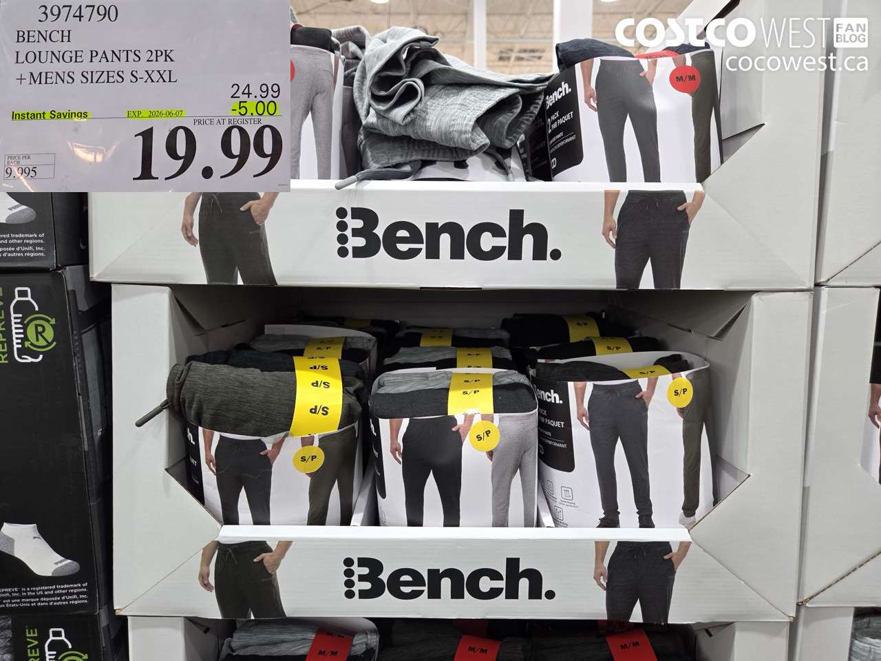 3974790 BENCH LOUNGE PANTS 2PK + MENS SIZES S-XXL ($5.00 INSTANT SAVINGS EXPIRES ON 2026-06-07) $19.99