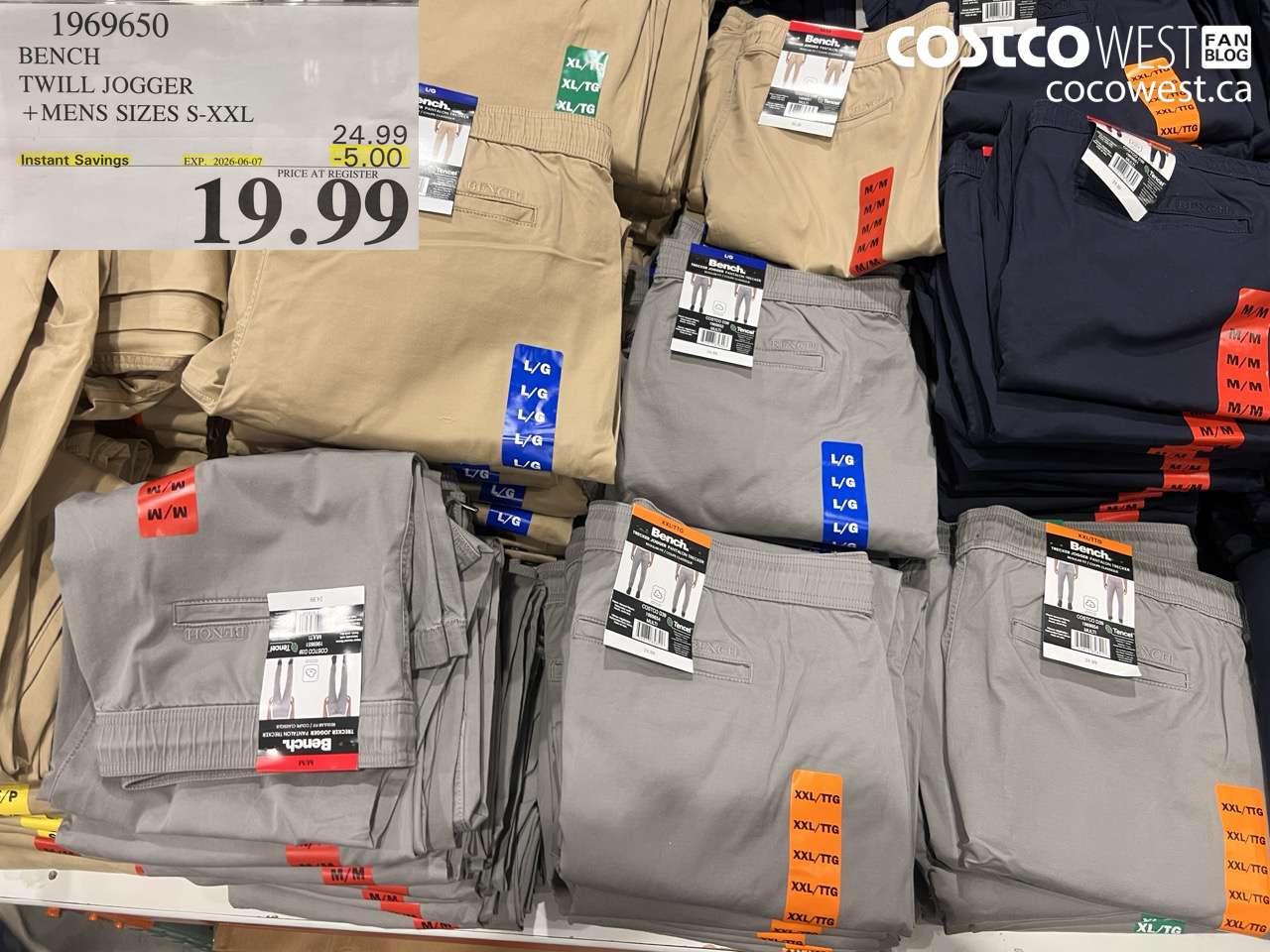 1969650 BENCH TWILL JOGGER +MENS SIZES S-XXL ($5.00 INSTANT SAVINGS EXPIRES ON 2026-06-07) $19.99