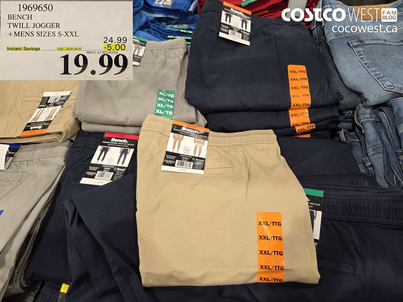 1969650 BENCH TWILL JOGGER MENS SIZES S-XXL ($5.00 INSTANT SAVINGS EXPIRES ON 2026-06-07) $19.99