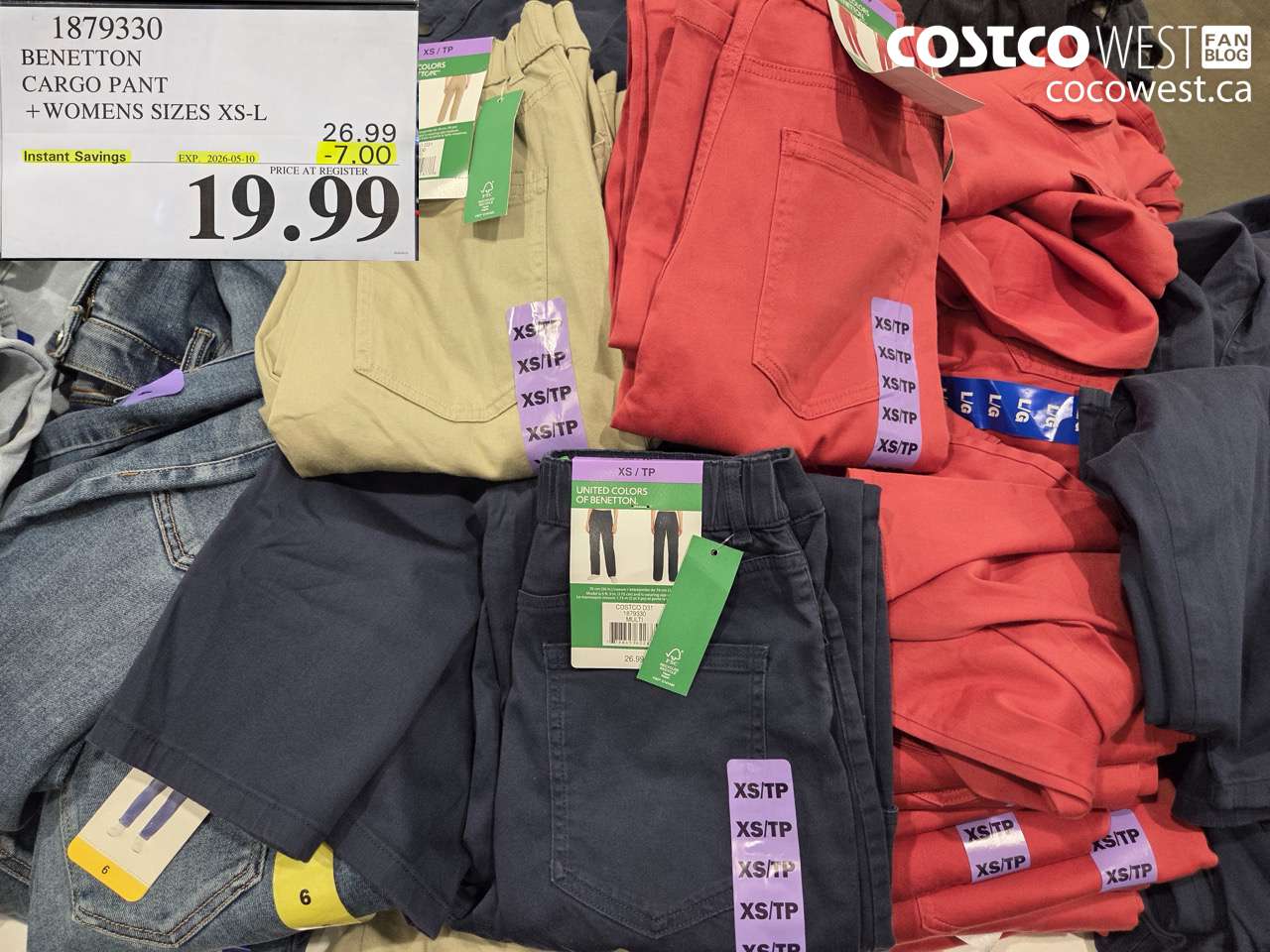 1879330 BENETTON CARGO PANT WOMENS SIZES XS-L ($7.00 INSTANT SAVINGS EXPIRES ON 2026-05-10) $19.99