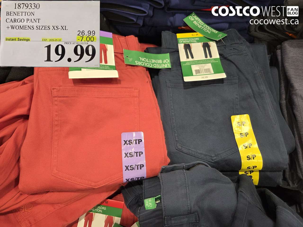 1879330 BENETTON CARGO PANT + WOMENS SIZES XS-XL ($7.00 INSTANT SAVINGS EXPIRES ON 2026-05-10) $19.99