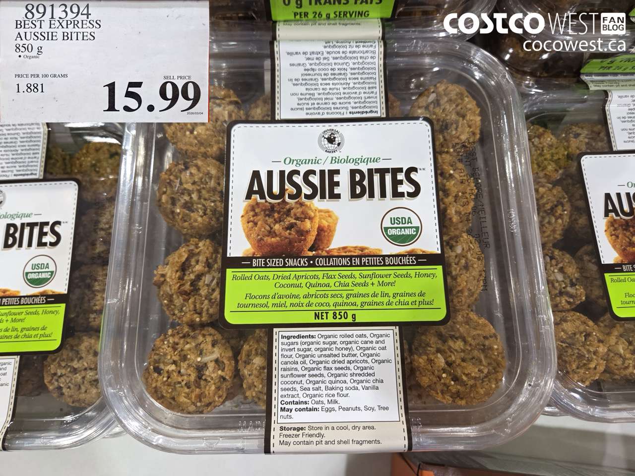 891394 BEST EXPRESS AUSSIE BITES 850 G $15.99