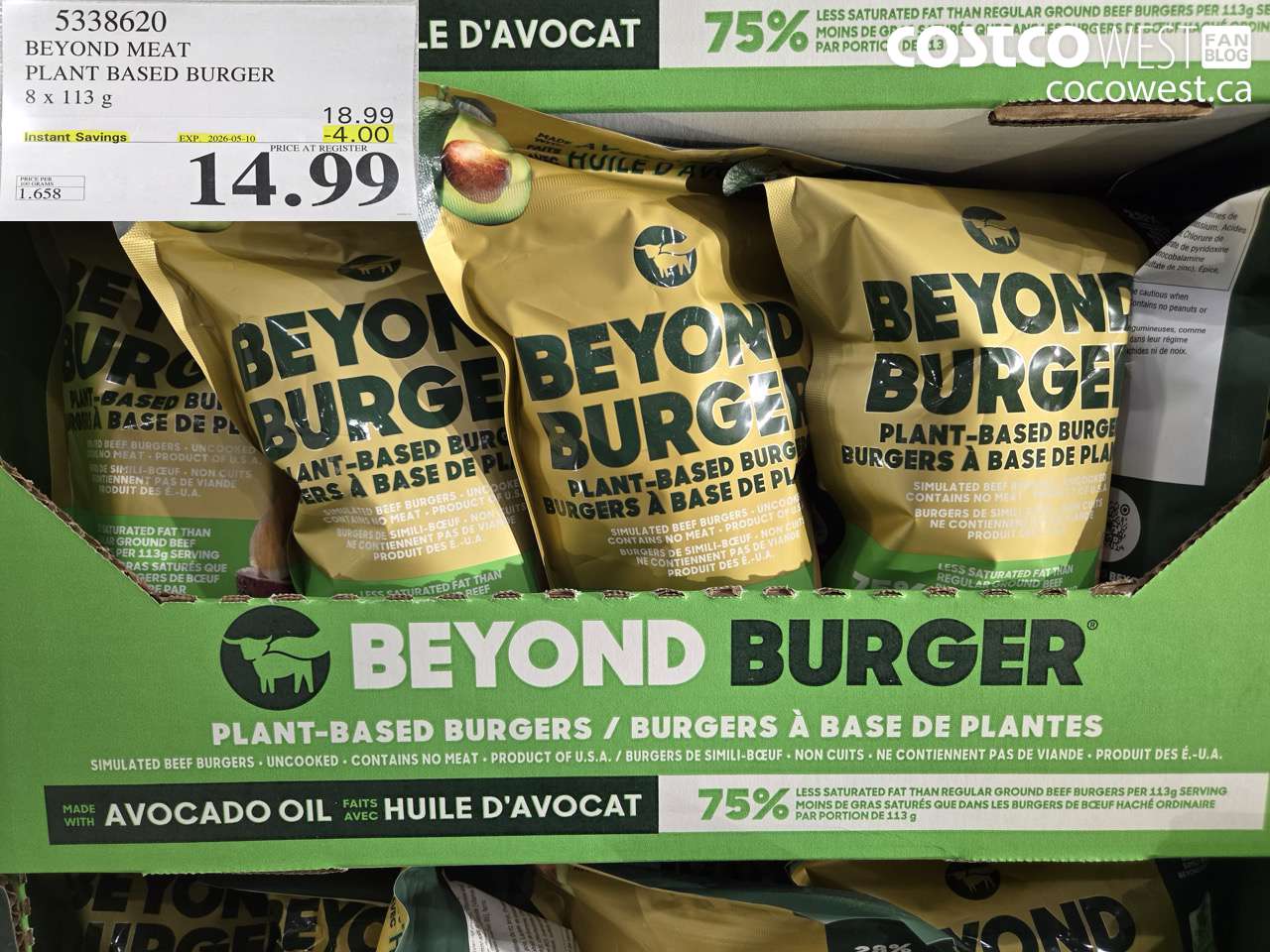 5338620 BEYOND MEAT PLANT BASED BURGER 8 X 113 G ($4.00 INSTANT SAVINGS EXPIRES ON 2026-05-10) $14.99