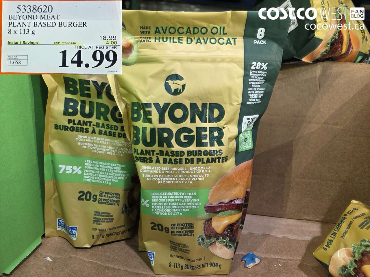 5338620 BEYOND MEAT PLANT BASED BURGER 8 X 113 G ($4.00 INSTANT SAVINGS EXPIRES ON 2026-05-10) $14.99
