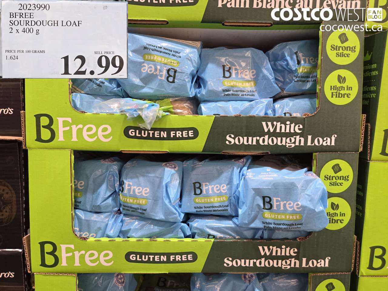 2023990 BFREE SOURDOUGH LOAF 2 X 400 G $12.99