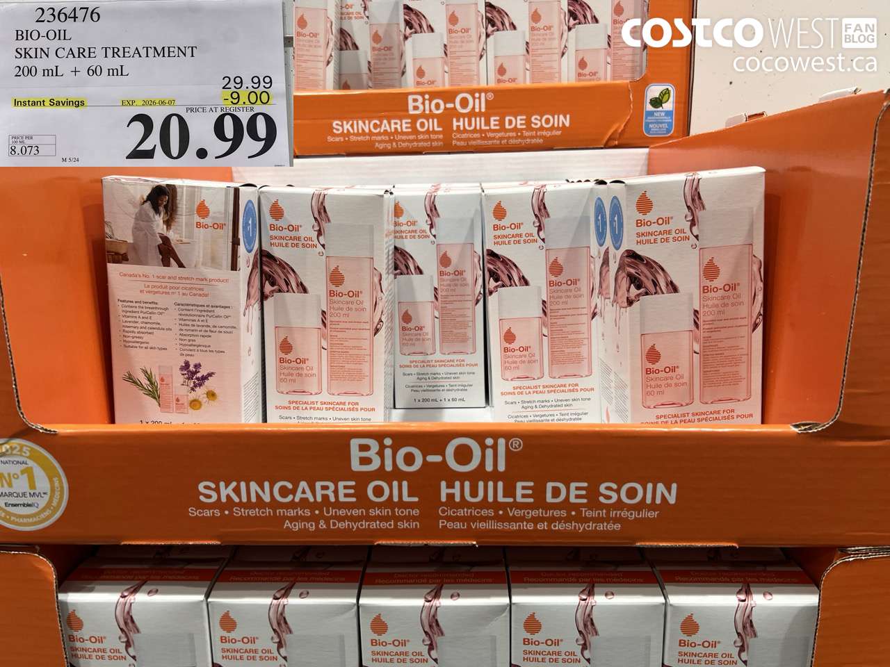 236476 BIO-OIL SKIN CARE TREATMENT 200 ML + 60 ML ($9.00 INSTANT SAVINGS EXPIRES ON 2026-06-07) $20.99