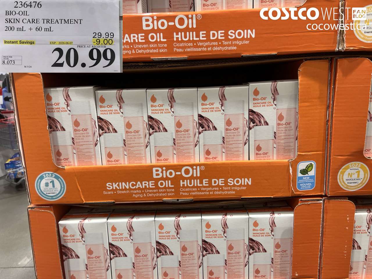 236476 BIO-OIL SKIN CARE TREATMENT 200 ML + 60 ML ($9.00 INSTANT SAVINGS EXPIRES ON 2026-06-07) $20.99