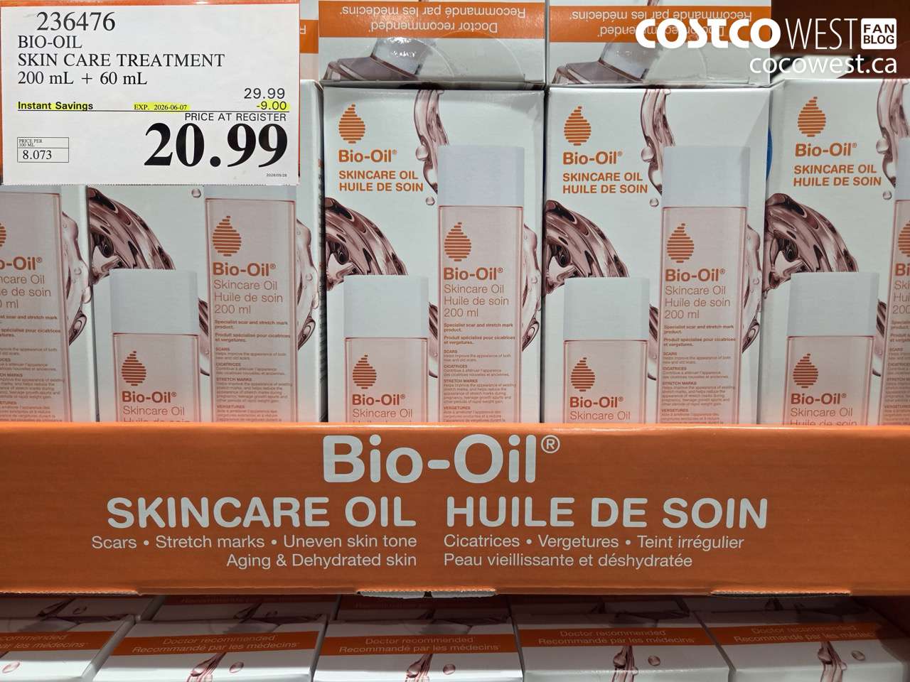 236476 BIO-OIL SKIN CARE TREATMENT 200 ML + 60 ML ($9.00 INSTANT SAVINGS EXPIRES ON 2026-06-07) $20.99