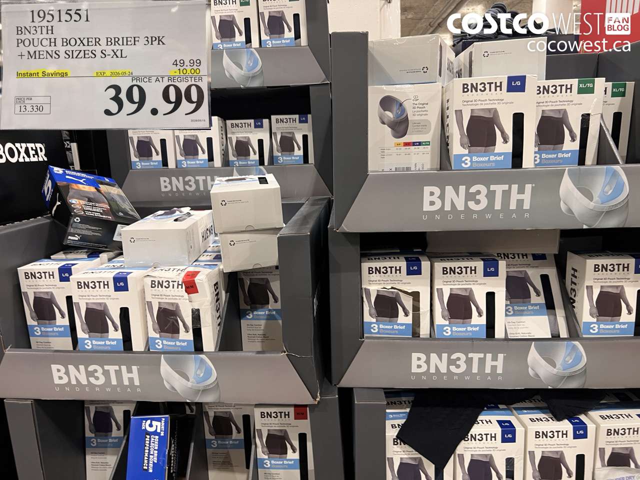 1951551 BN3TH POUCH BOXER BRIEF 3PK + MENS SIZES S-XL ($10.00 INSTANT SAVINGS EXPIRES ON 2026-05-24) $39.99