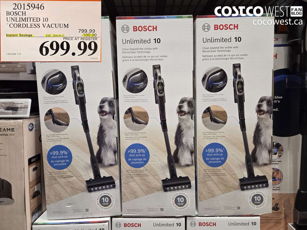 2015946 BOSCH UNLIMITED 10 CORDLESS VACUUM ($100.00 INSTANT SAVINGS EXPIRES ON 2026-05-17) $699.99