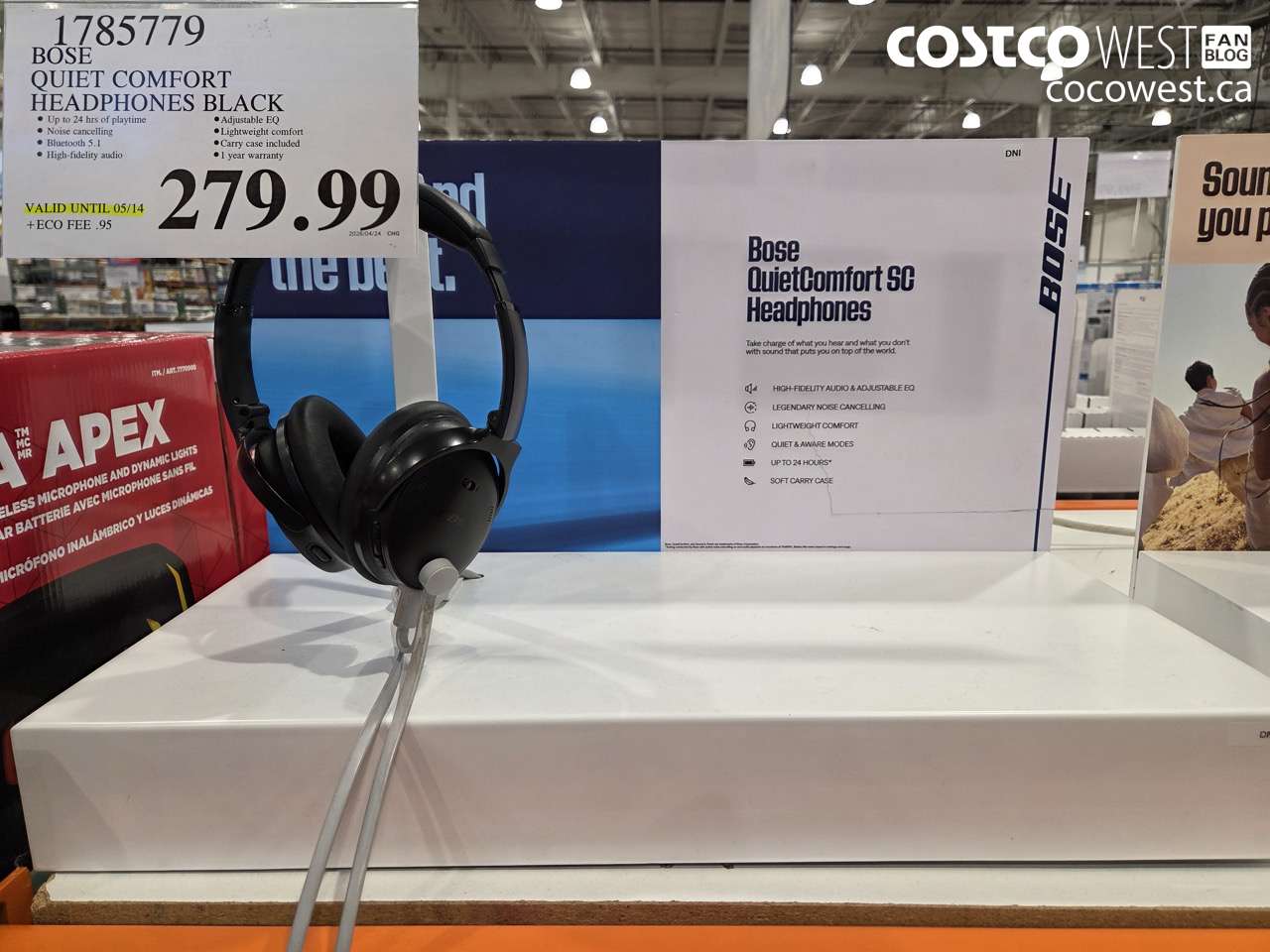 1785779 BOSE QUIET COMFORT HEADPHONES BLACK (EXPIRES ON 2026-05-14) $279.99