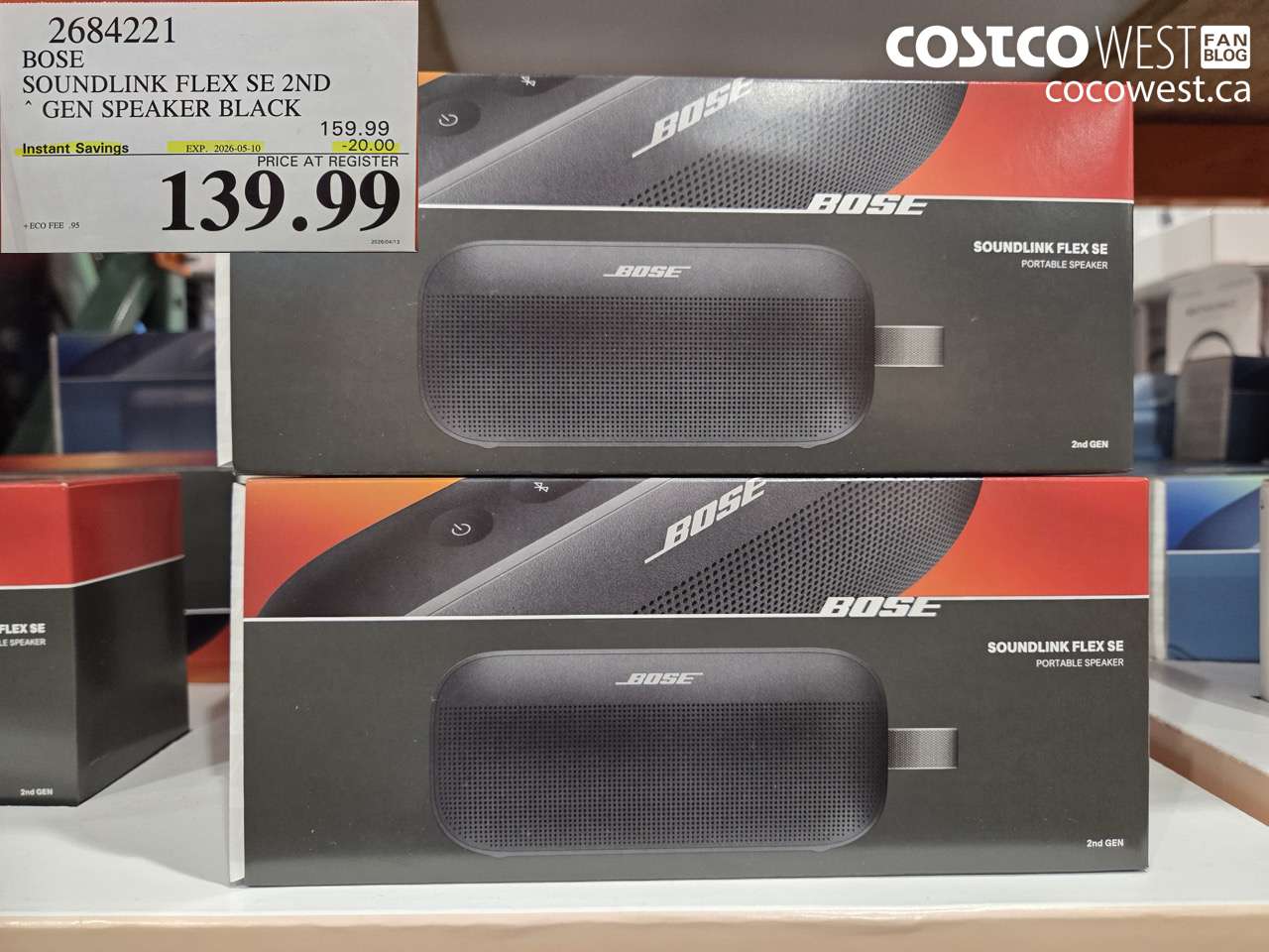26842221 BOSE SOUNDLINK FLEX SE 2ND GEN SPEAKER BLACK ($20.00 INSTANT SAVINGS EXPIRES ON 2026-05-10) $139.99