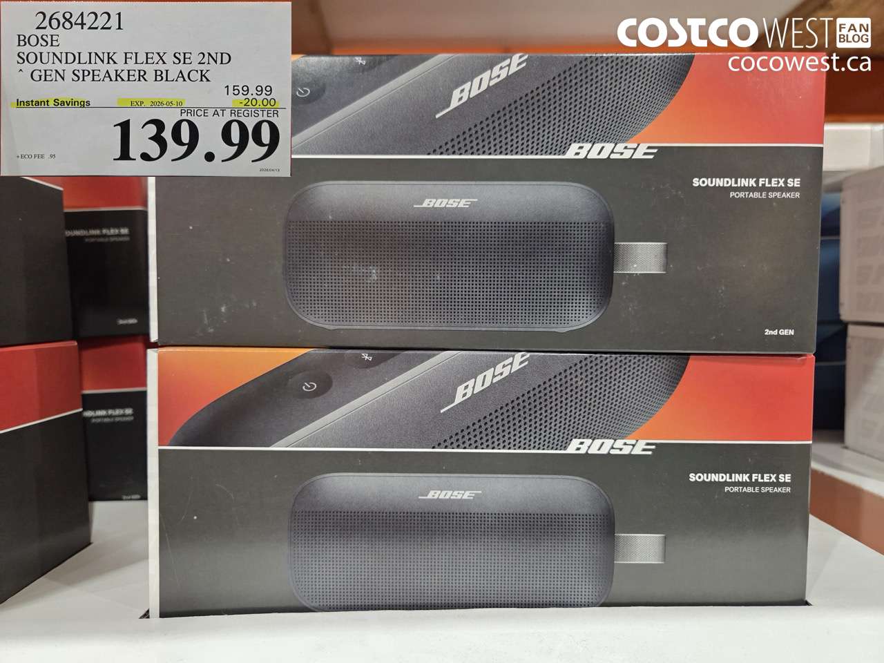 2684221 BOSE SOUNDLINK FLEX SE 2ND GEN SPEAKER BLACK ($20.00 INSTANT SAVINGS EXPIRES ON 2026-05-10) $139.99
