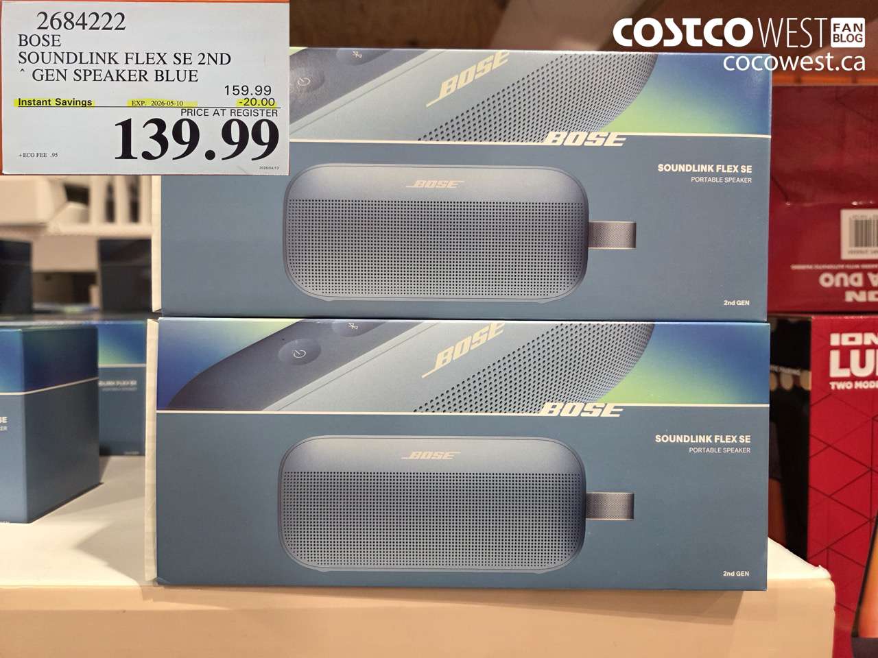 26842222 BOSE SOUNDLINK FLEX SE 2ND GEN SPEAKER BLUE ($20.00 INSTANT SAVINGS EXPIRES ON 2026-05-10) $139.99