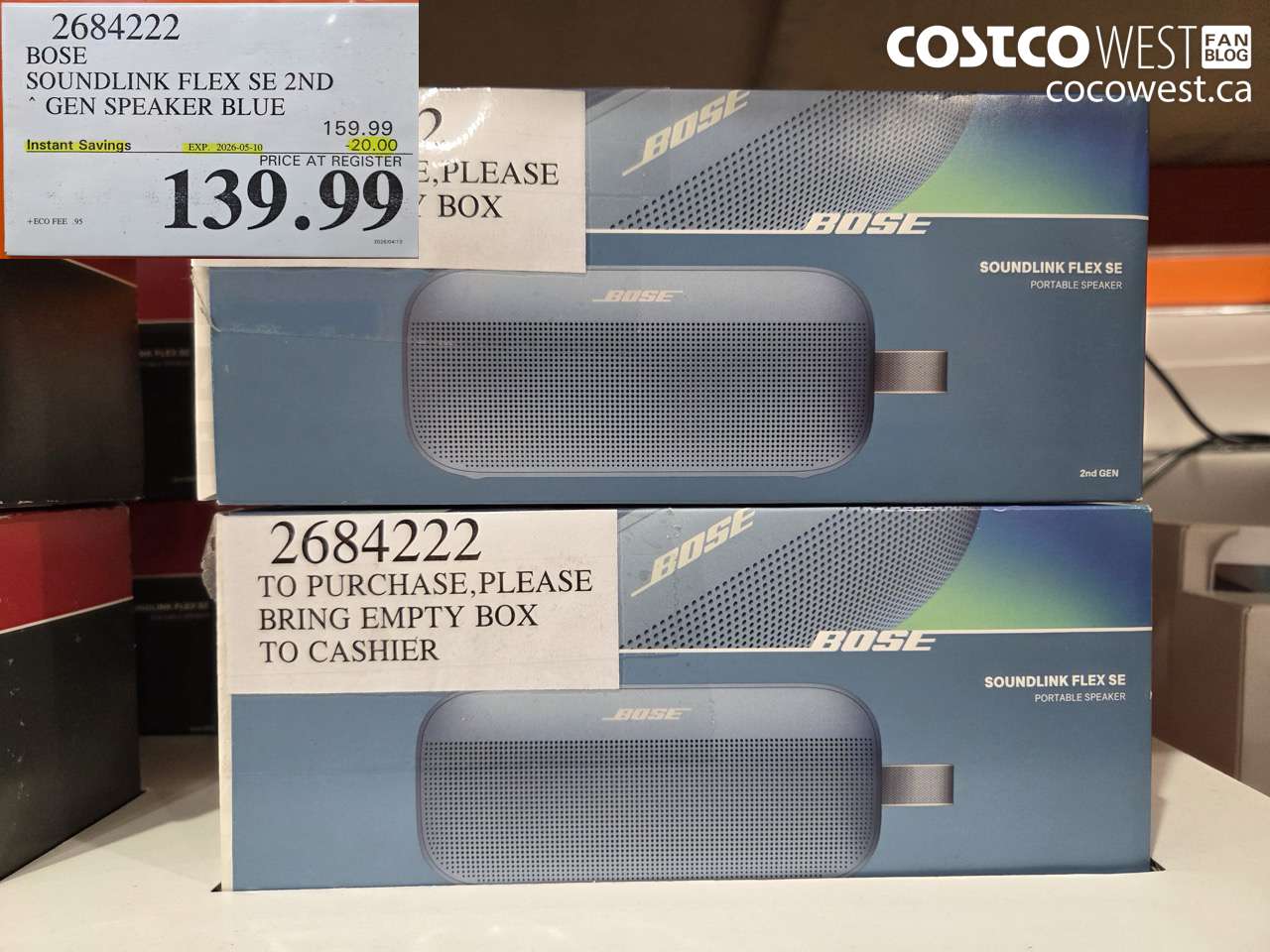 2684222 BOSE SOUNDLINK FLEX SE 2ND GEN SPEAKER BLUE ($20.00 INSTANT SAVINGS EXPIRES ON 2026-05-10) $139.99