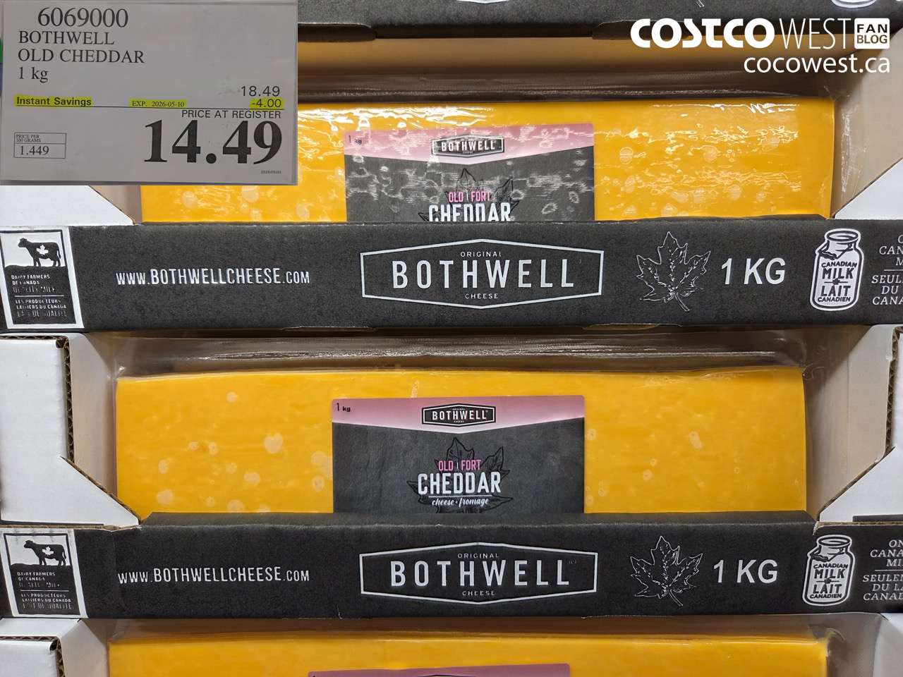 6069000 BOTHWELL OLD CHEDDAR 1 KG ($4.00 INSTANT SAVINGS EXPIRES ON 2026-05-10) $14.49