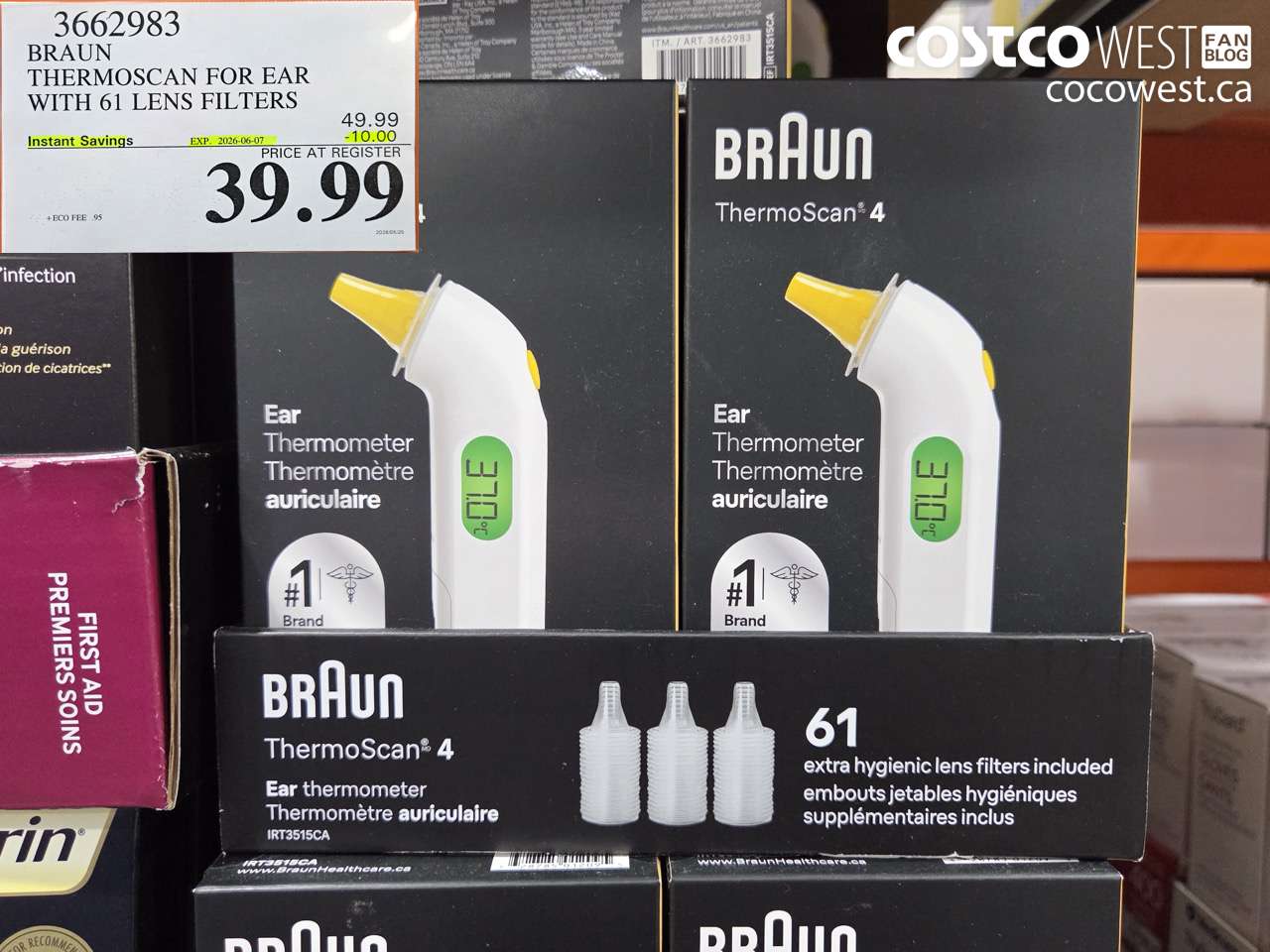 3662983 BRAUN THERMOSCAN FOR EAR WITH 61 LENS FILTERS ($10.00 INSTANT SAVINGS EXPIRES ON 2026-06-07) $39.99