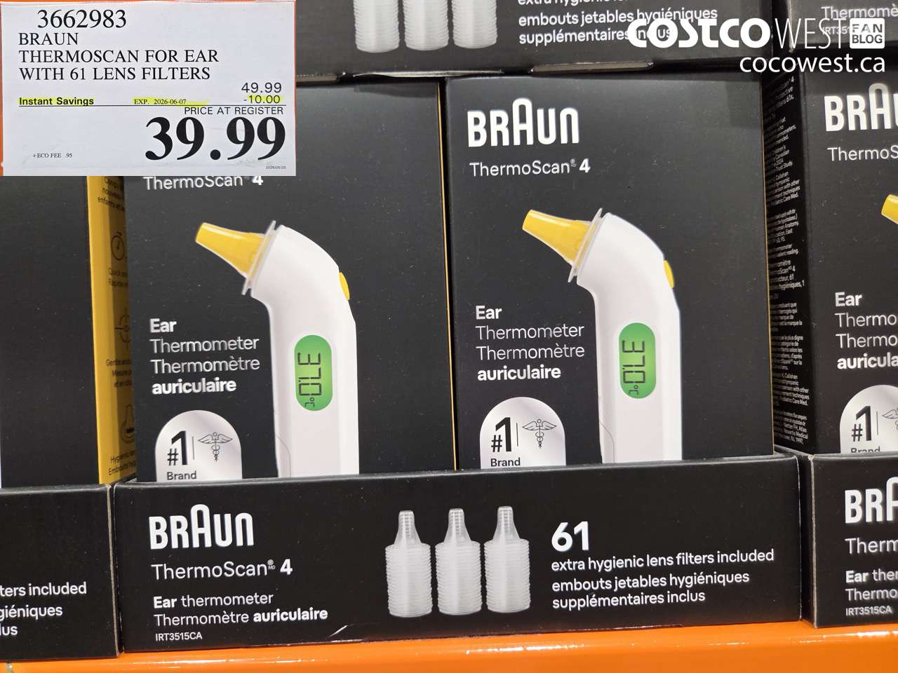 3662983 BRAUN THERMOSCAN FOR EAR WITH 61 LENS FILTERS ($10.00 INSTANT SAVINGS EXPIRES ON 2026-06-07) $39.99