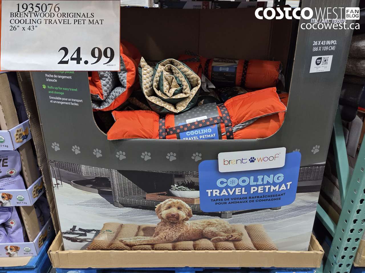 1935076 BRENTWOOD ORIGINALS COOLING TRAVEL PET MAT 26