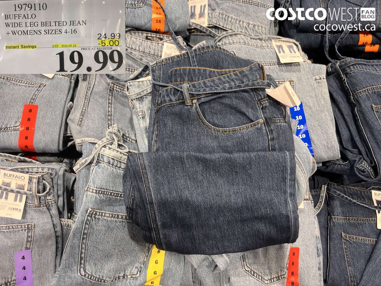 1979110 BUFFALO WIDE LEG BELTED JEAN + WOMENS SIZES 4-16 ($5.00 INSTANT SAVINGS EXPIRES ON 2026-05-24) $19.99