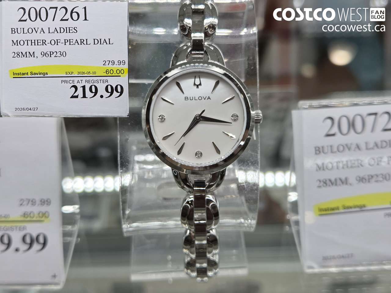 2007261 BULOVA LADIES MOTHER-OF-PEARL DIAL 28MM, 96P230 ($60.00 INSTANT SAVINGS EXPIRES ON 2026-05-10) $219.99
