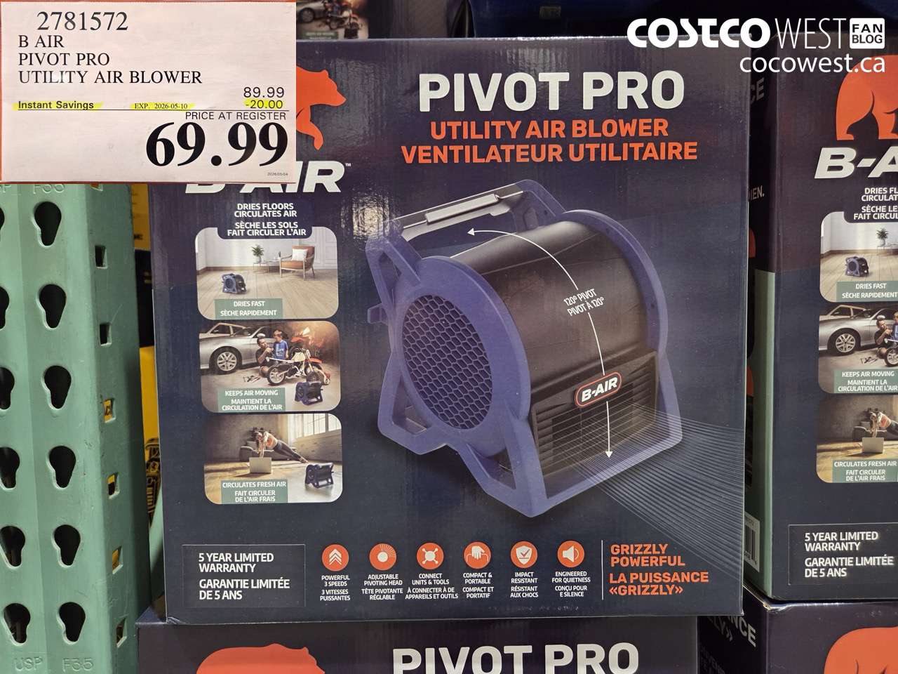 2781572 B AIR PIVOT PRO UTILITY AIR BLOWER ($20.00 INSTANT SAVINGS EXPIRES ON 2026-05-10) $69.99