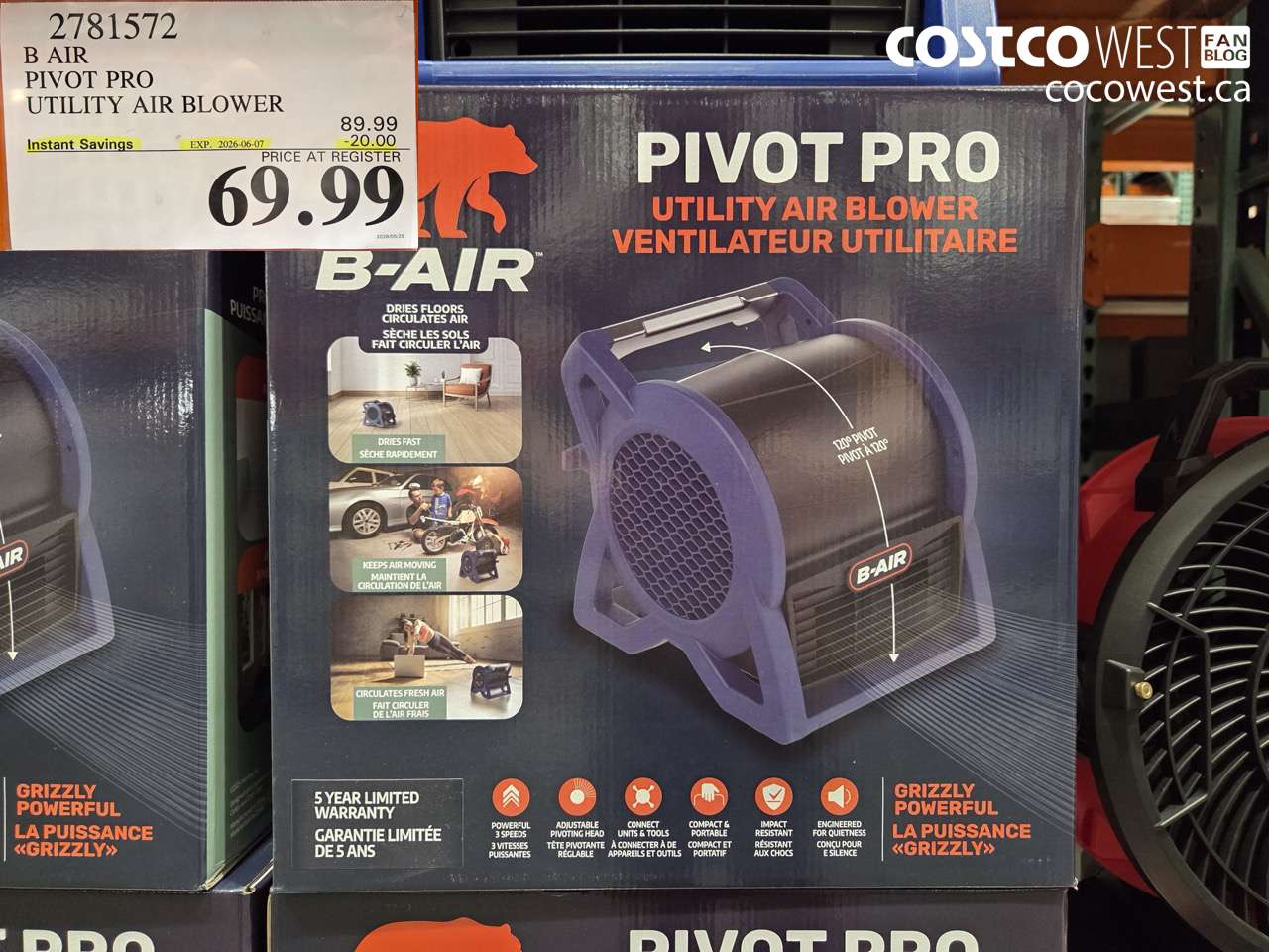 2781572 B AIR PIVOT PRO UTILITY AIR BLOWER ($20.00 INSTANT SAVINGS EXPIRES ON 2026-06-07) $69.99