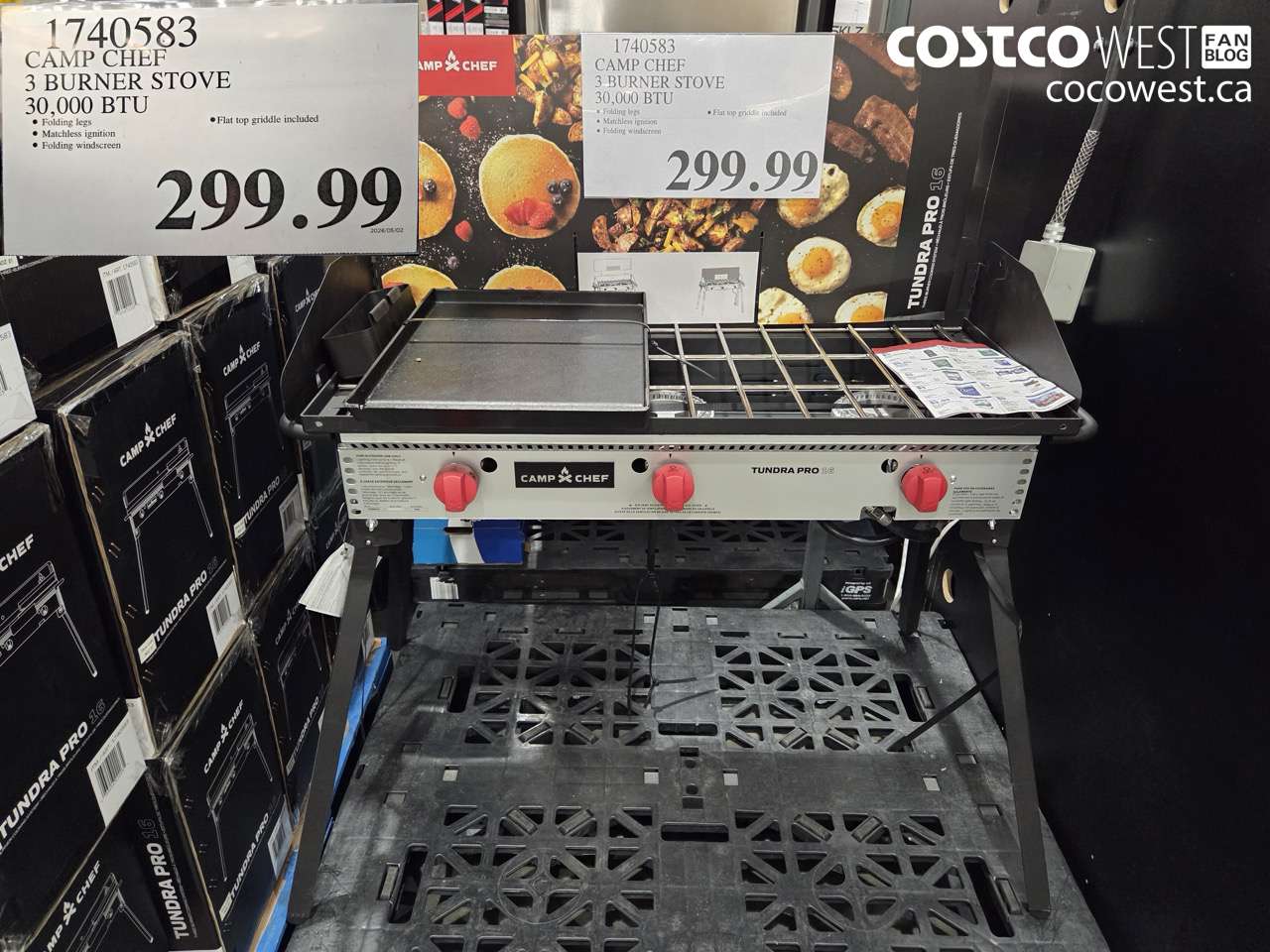 1740583 CAMP CHEF 3 BURNER STOVE 30,000 BTU $299.99