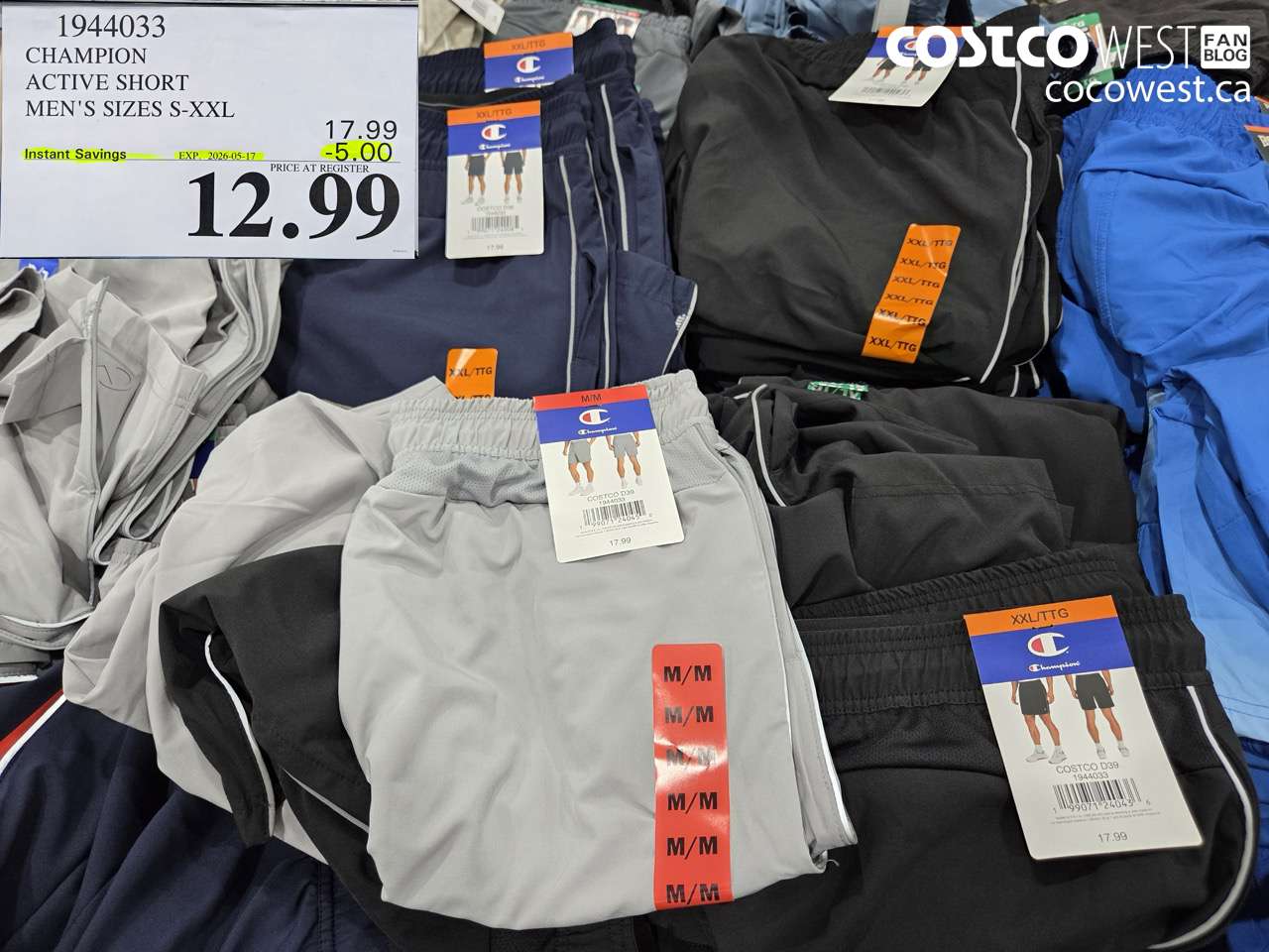 1944033 CHAMPION ACTIVE SHORT MEN'S SIZES S-XXL ($5.00 INSTANT SAVINGS EXPIRES ON 2026-05-17) $12.99