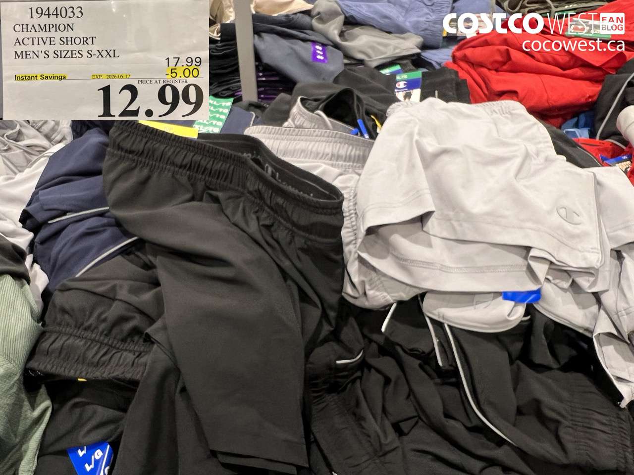 1944033 CHAMPION ACTIVE SHORT MEN'S SIZES S-XXL ($5.00 INSTANT SAVINGS EXPIRES ON 2026-05-17) $12.99